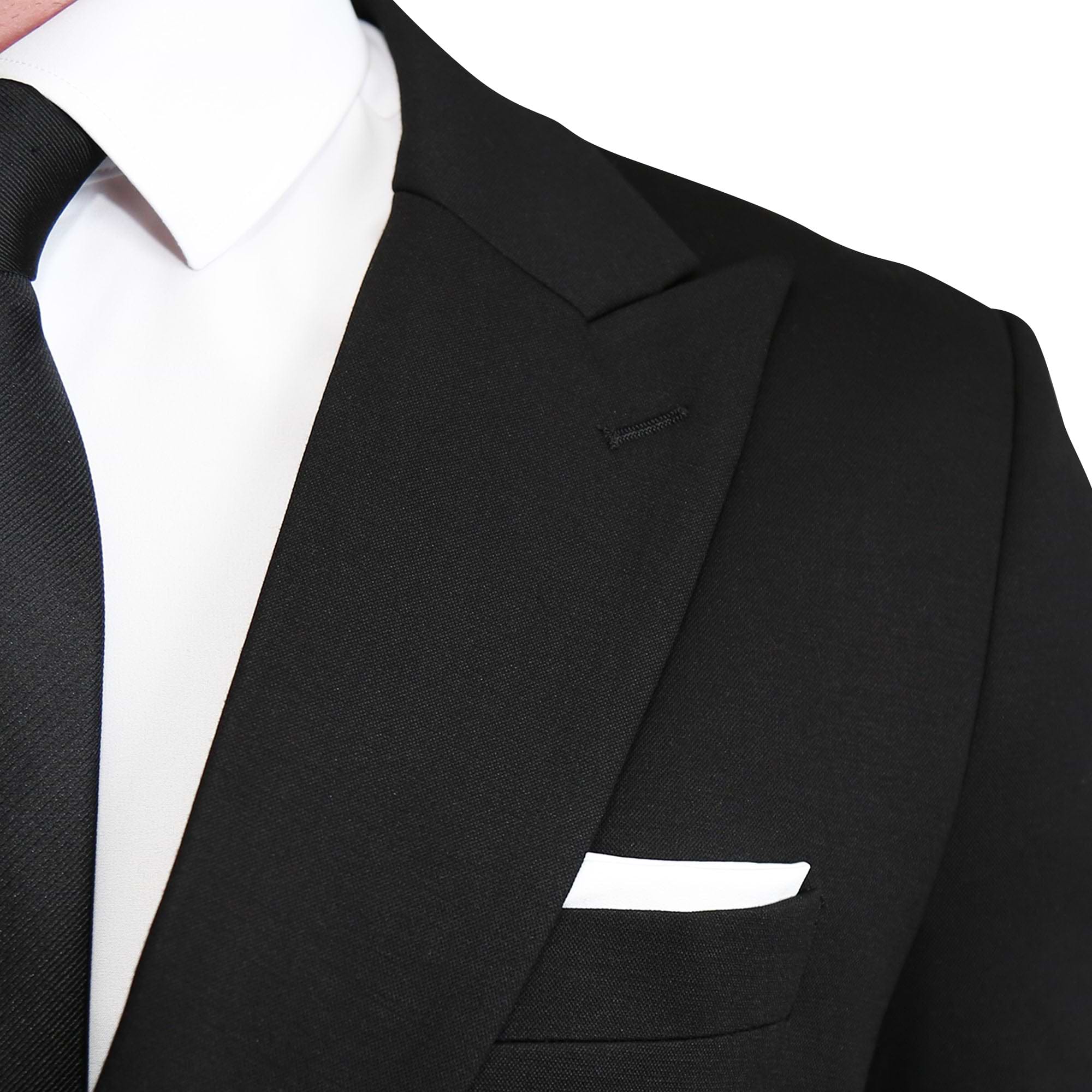 Athletic Fit Stretch Suit - Black Double Breasted