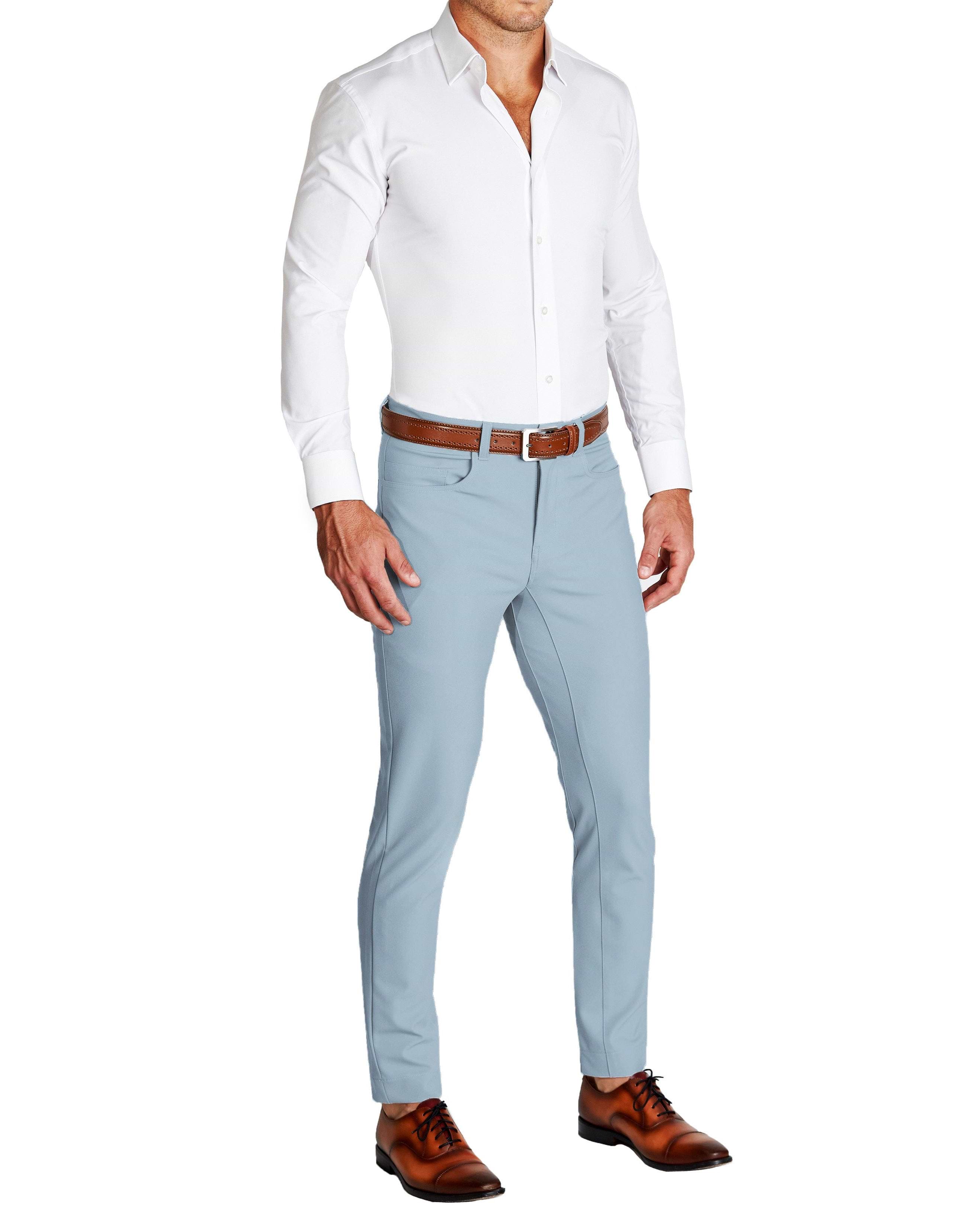 Athletic Fit Stretch Tech Chino - Light Blue