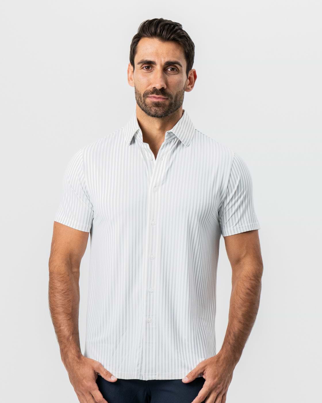 "The Anchor" Light Grey Bengal Stripe