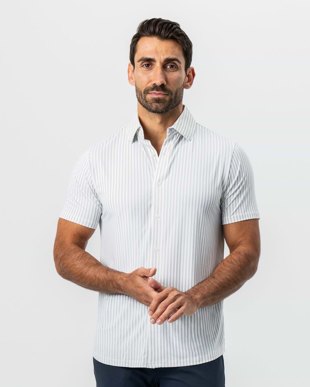 "The Anchor" Light Grey Bengal Stripe