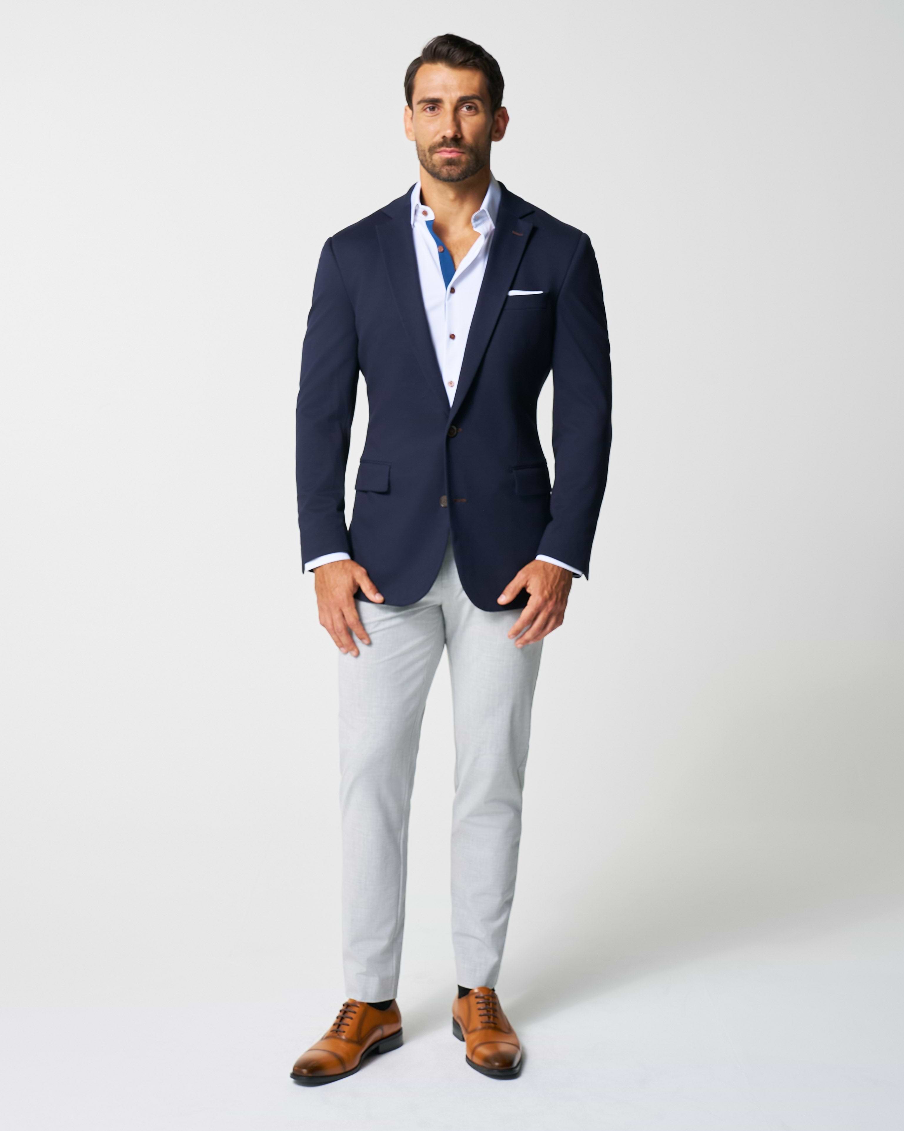 Athletic Fit Stretch Blazer - Navy