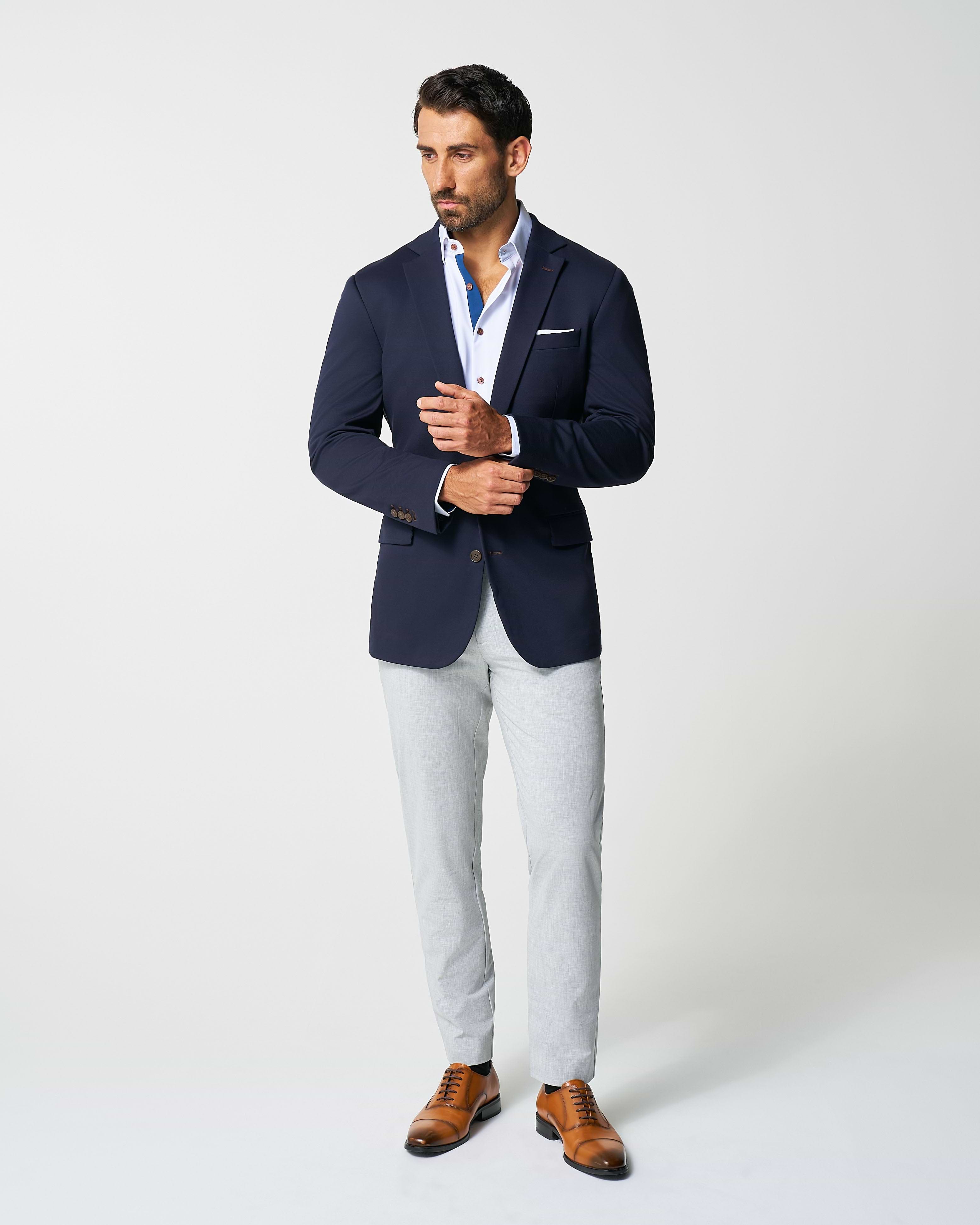 Athletic Fit Stretch Blazer - Navy
