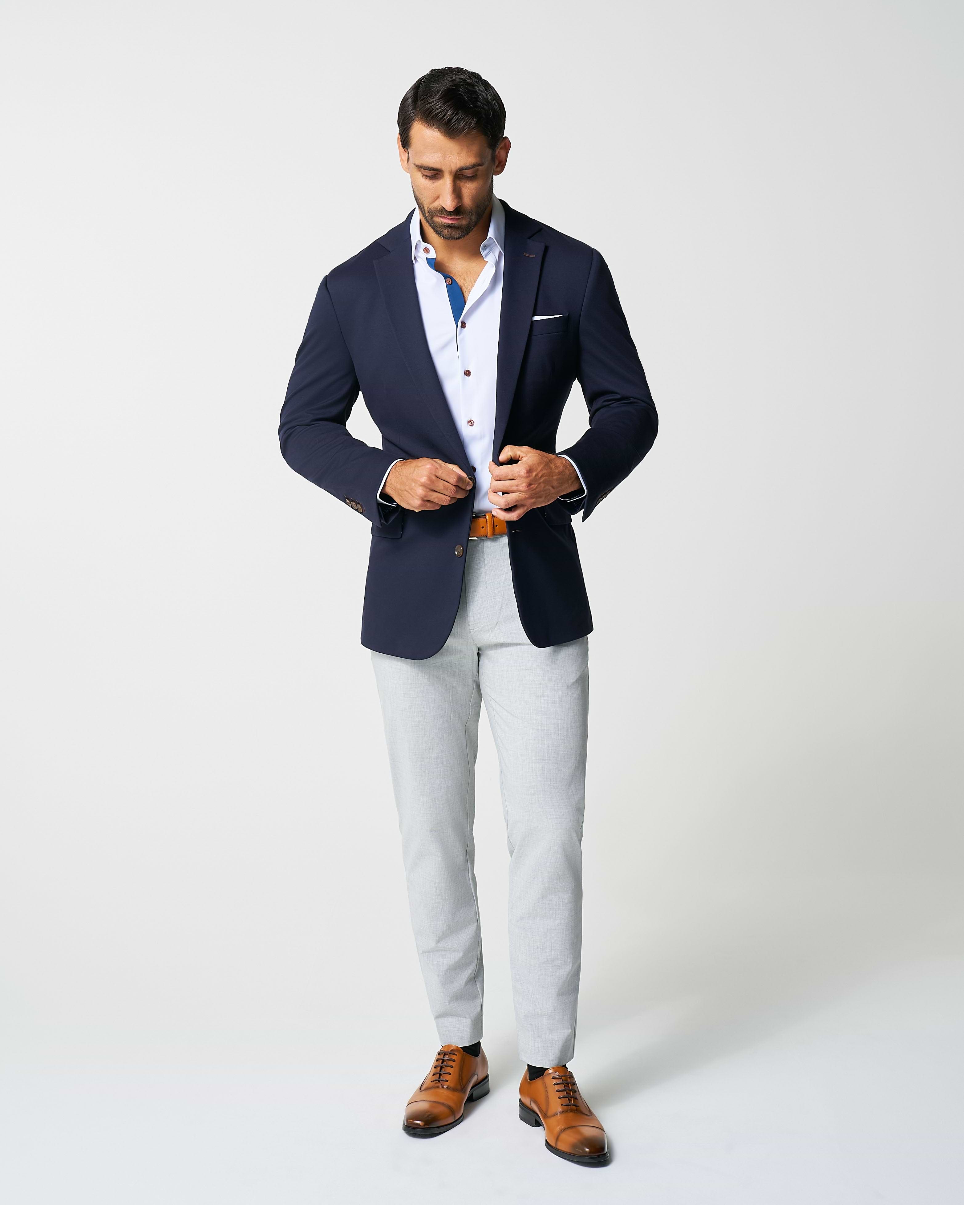 Athletic Fit Stretch Blazer - Navy