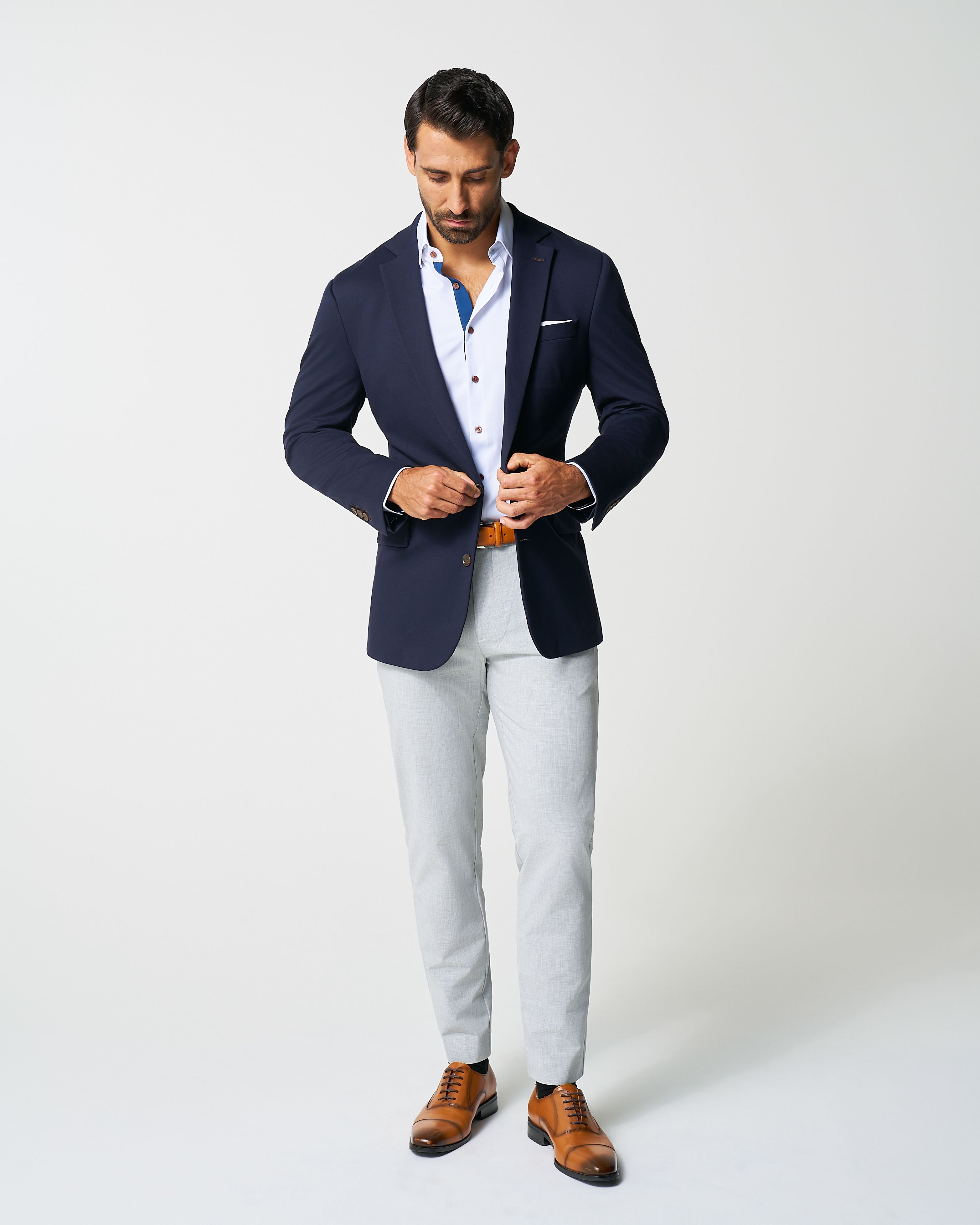 Athletic Fit Stretch Blazer - Navy