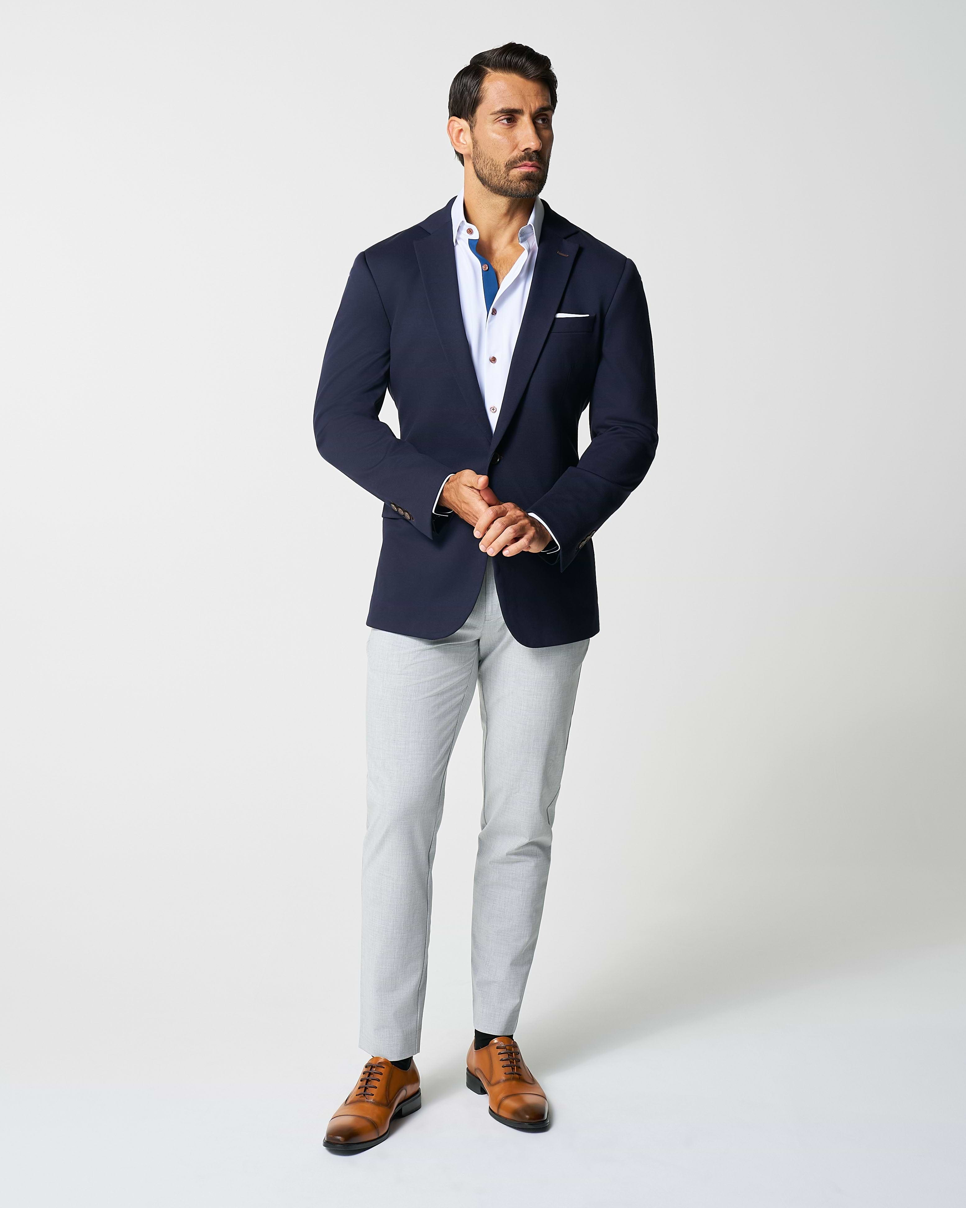 Athletic Fit Stretch Blazer - Navy