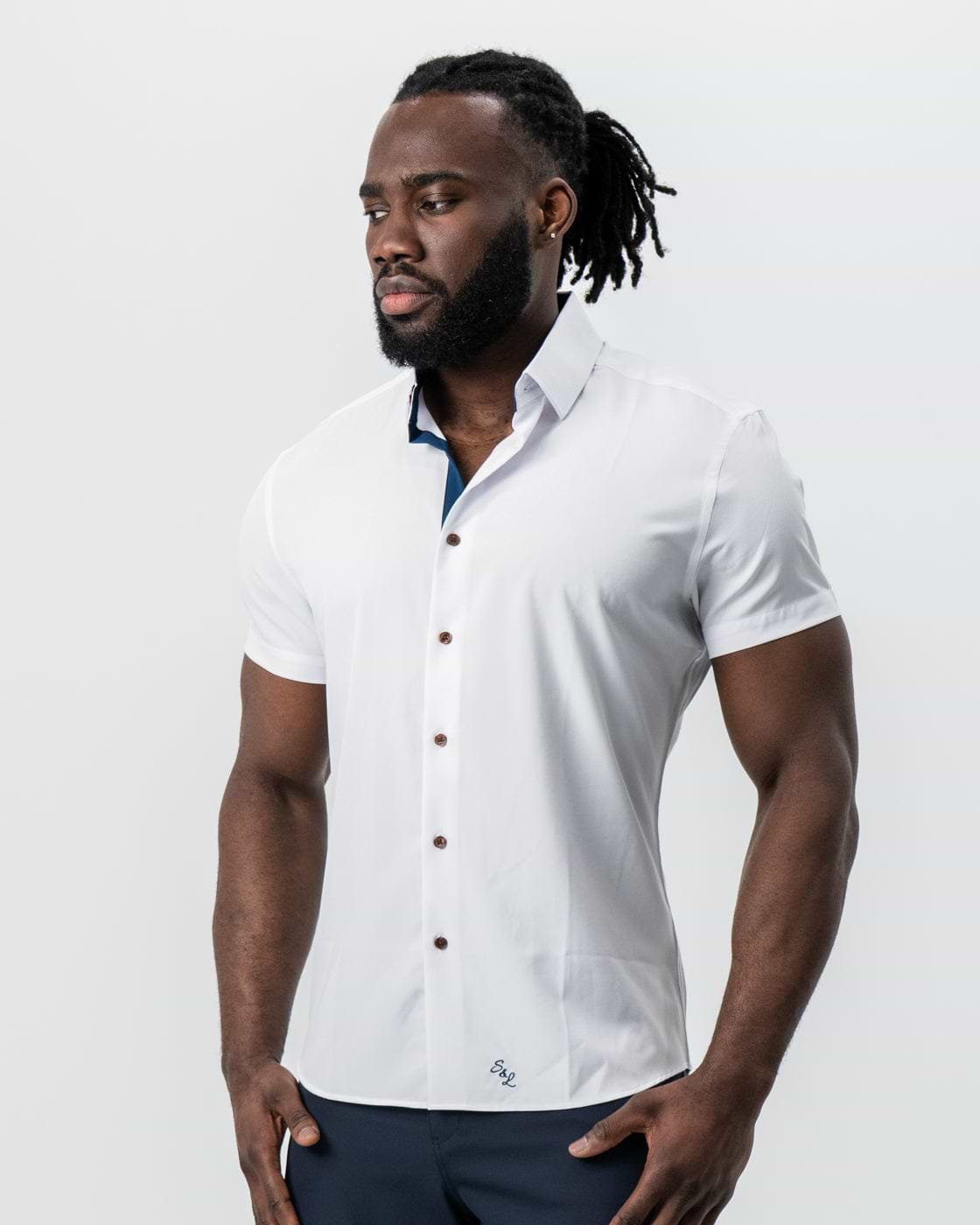 "The Hampton" White with Navy Accents