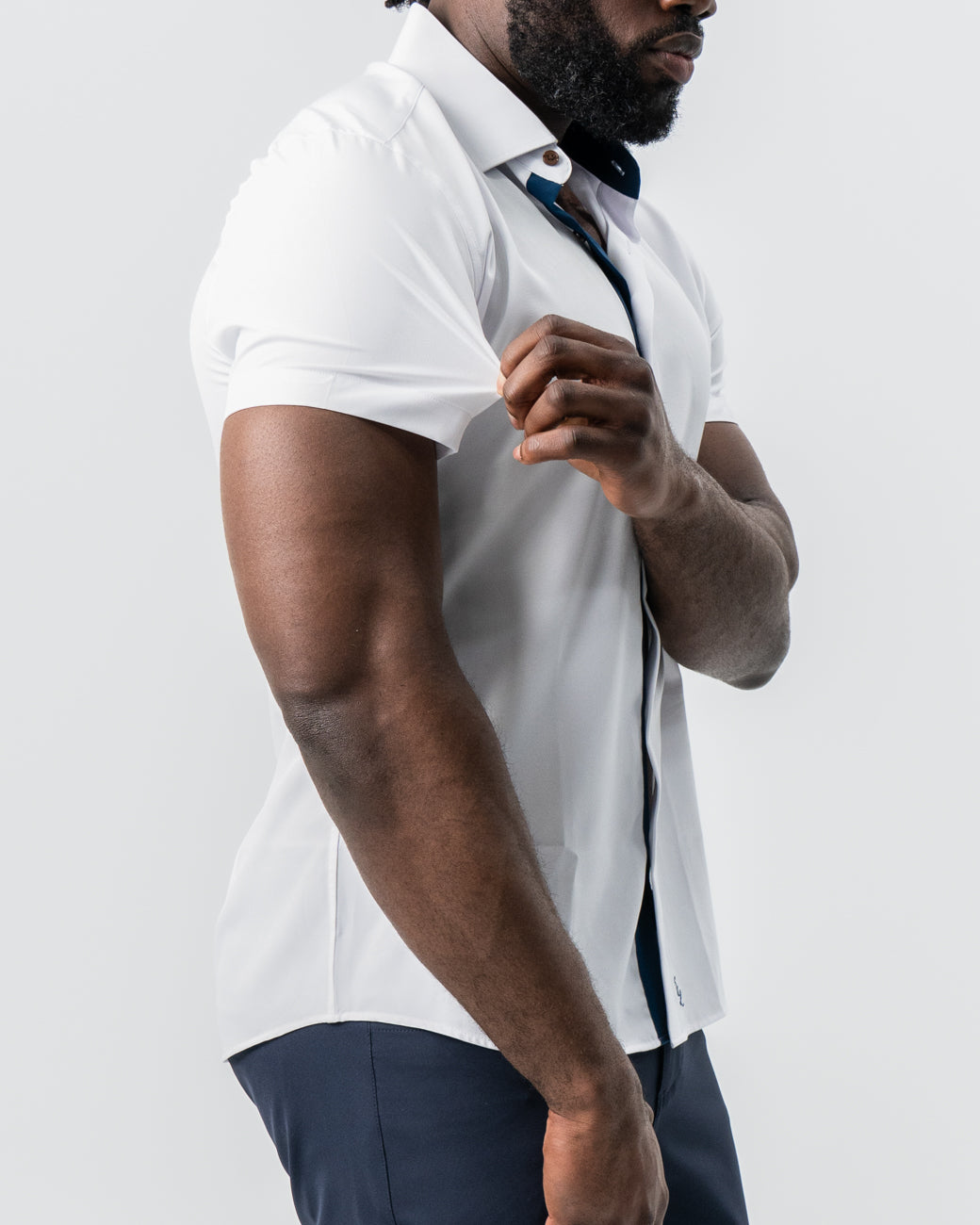 "The Hampton" White with Navy Accents