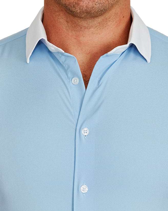 "The Clark" Light Blue with White Collar