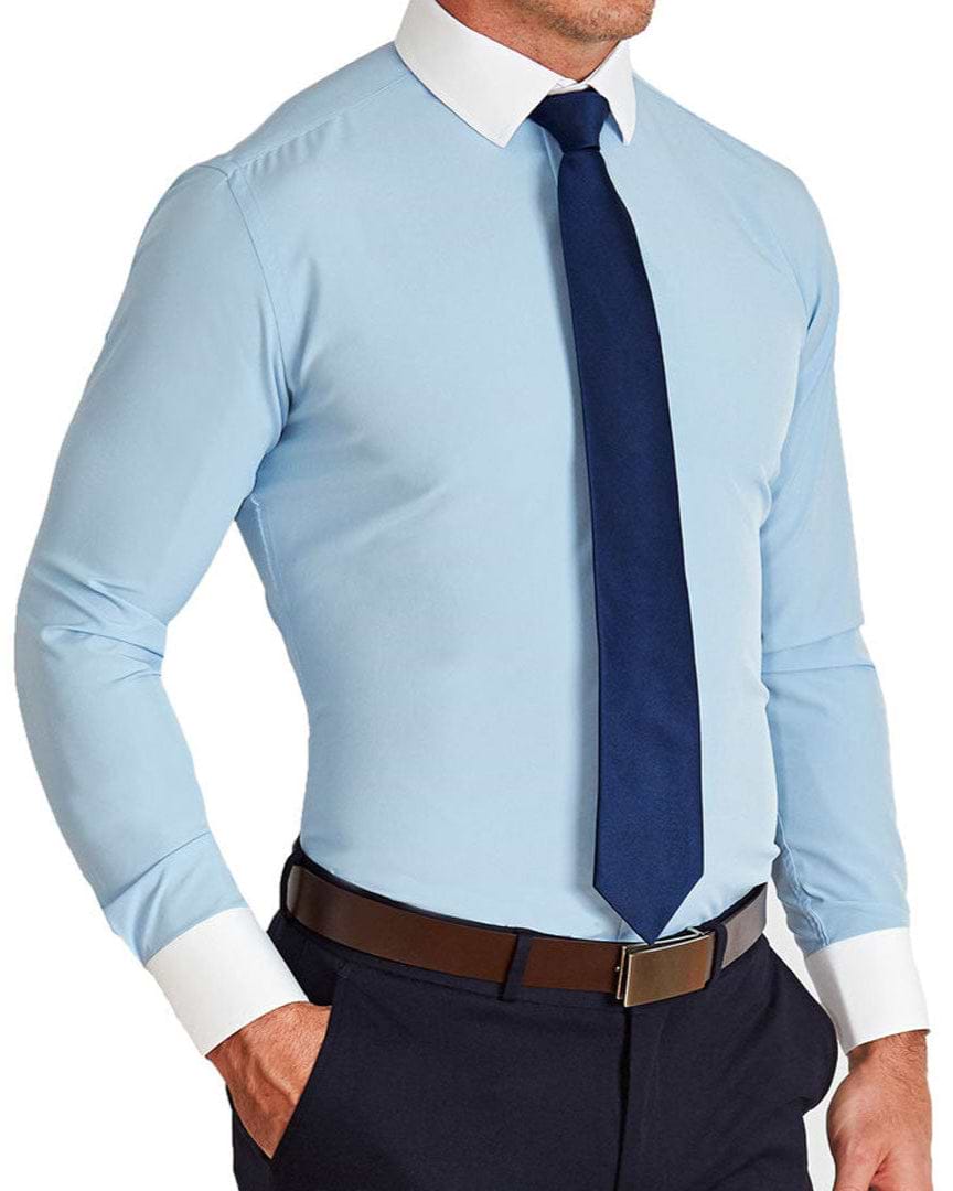 "The Clark" Light Blue with White Collar