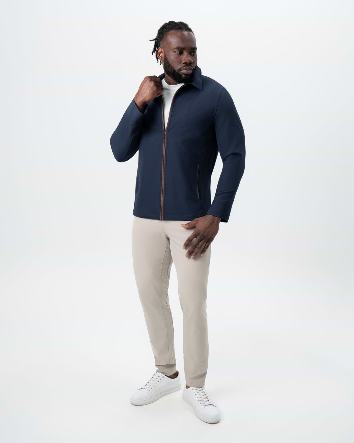 Collared Zip Jacket - Navy
