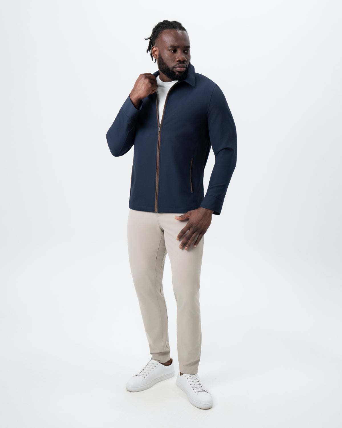 Collared Zip Jacket - Navy