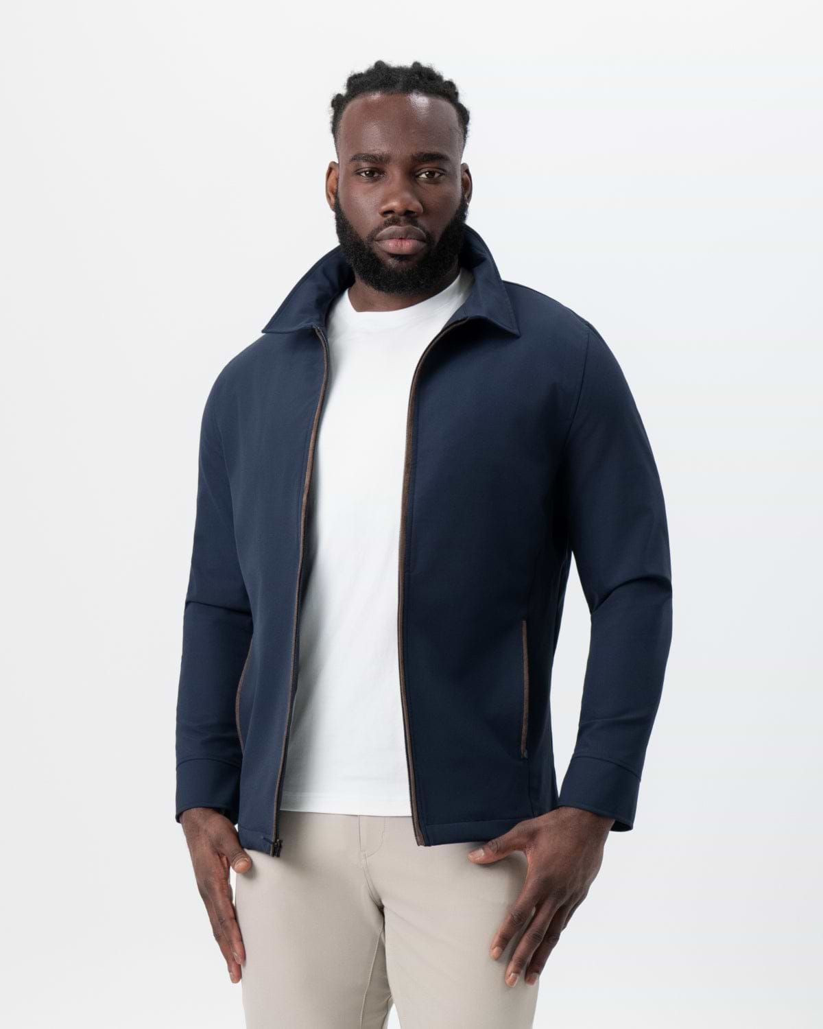 Collared Zip Jacket - Navy