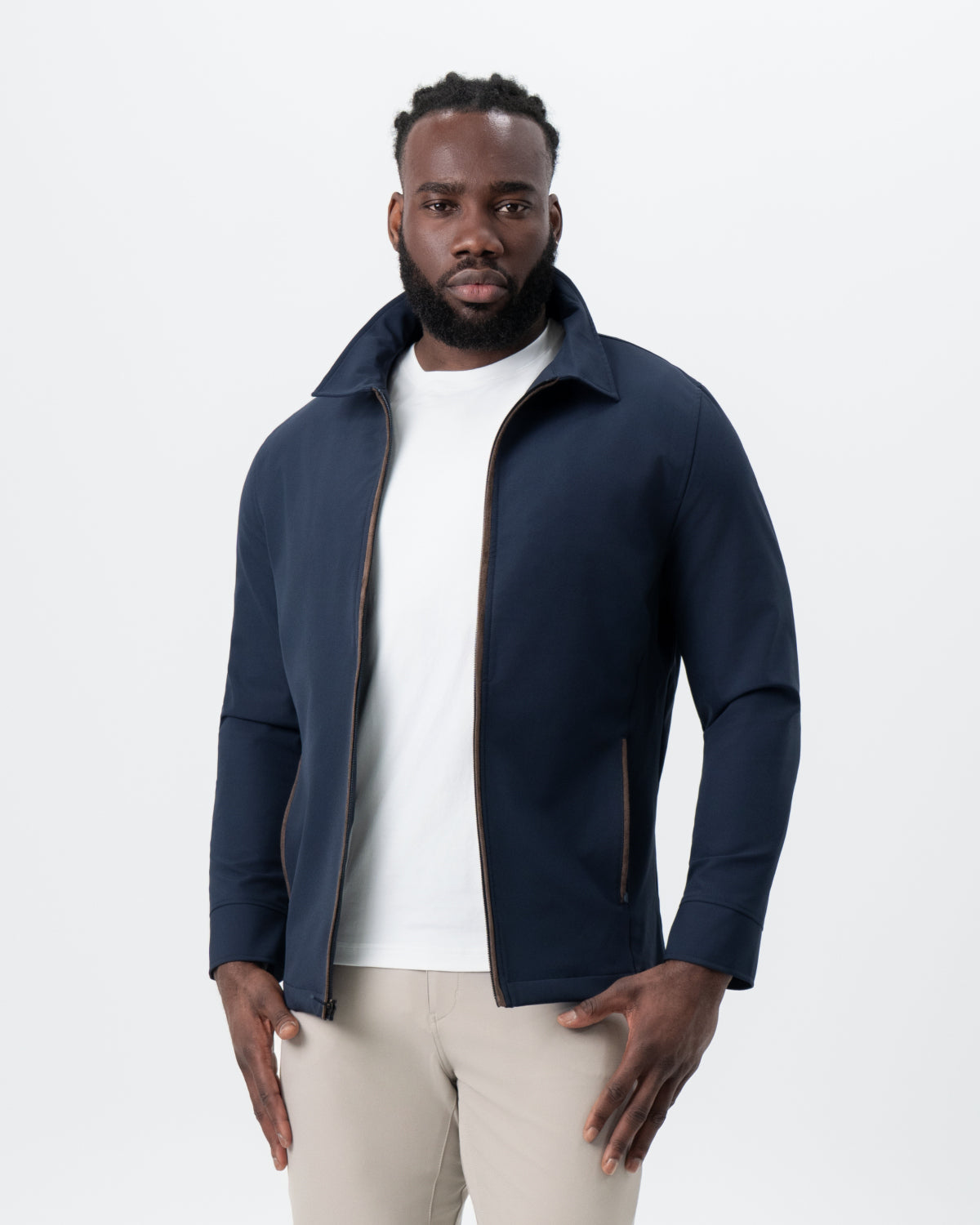 Collared Zip Jacket - Navy