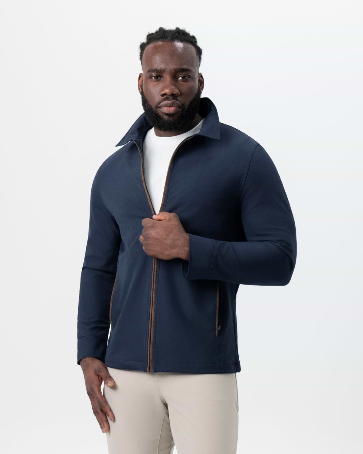 Collared Zip Jacket - Navy