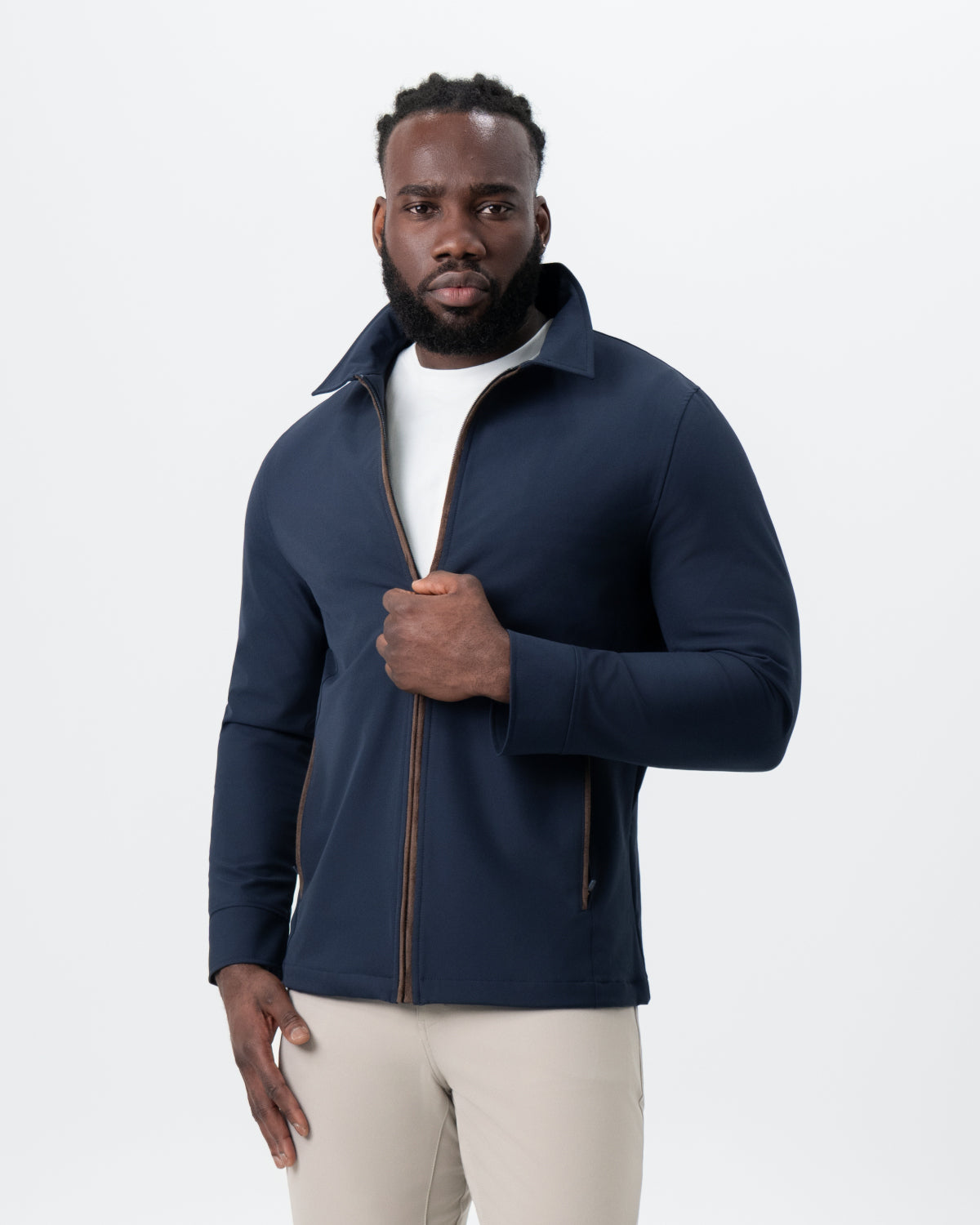 Collared Zip Jacket - Navy