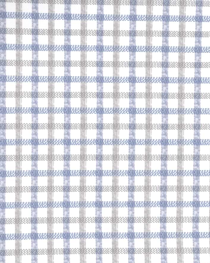 "The Dime" Sport Shirt - White, Grey & Light Blue Windowpane