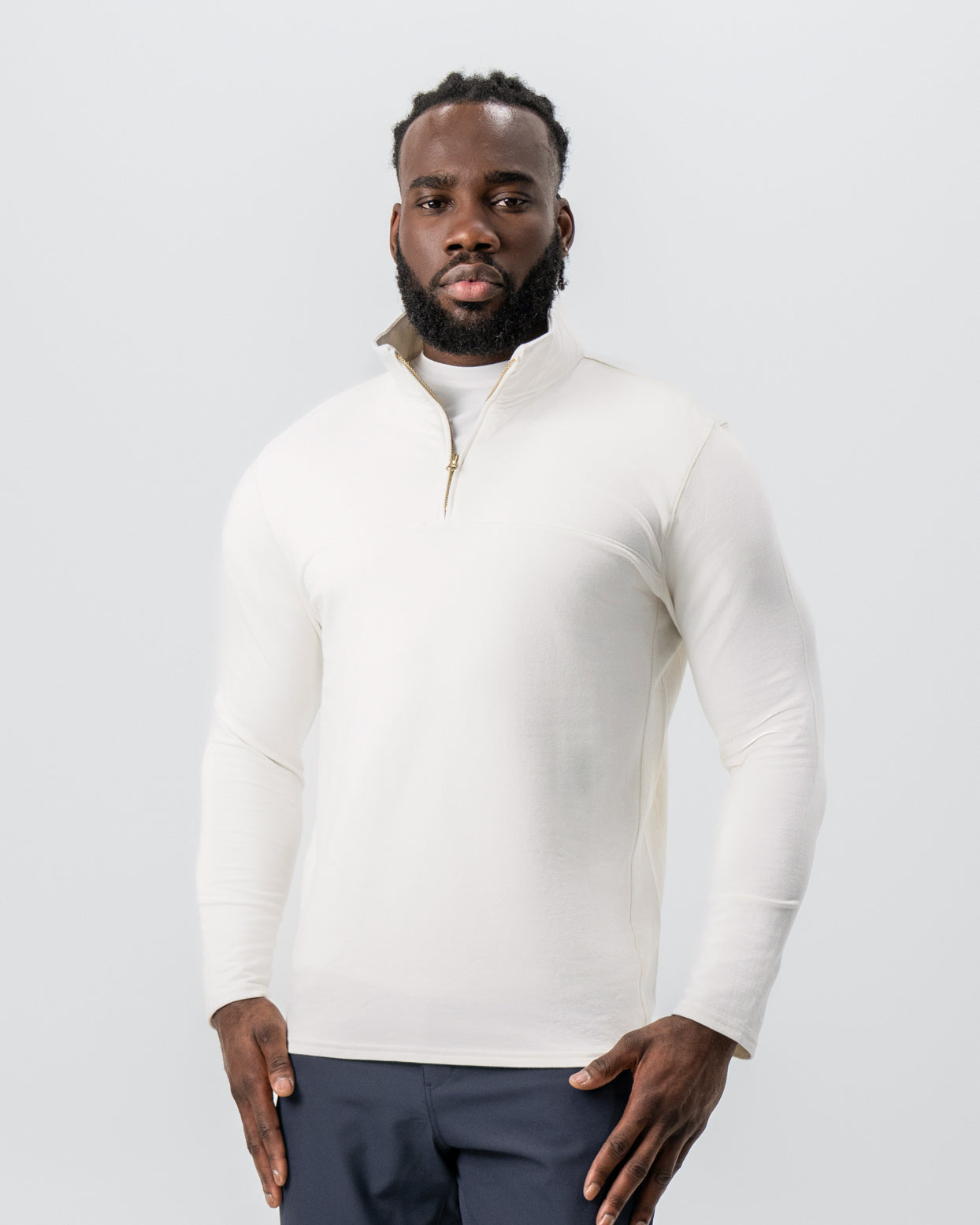 Quarter Zip - Solid Cream