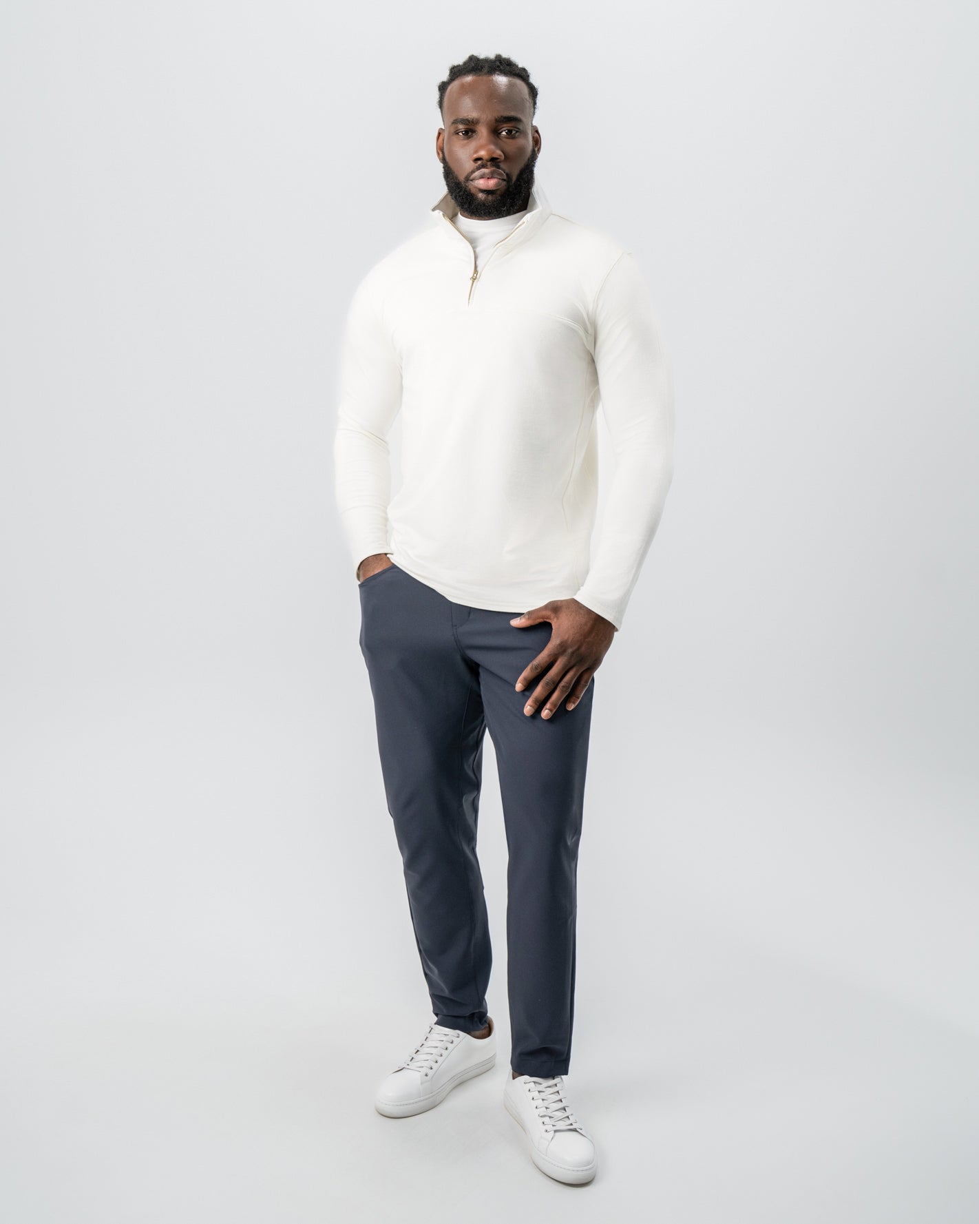 Quarter Zip - Solid Cream