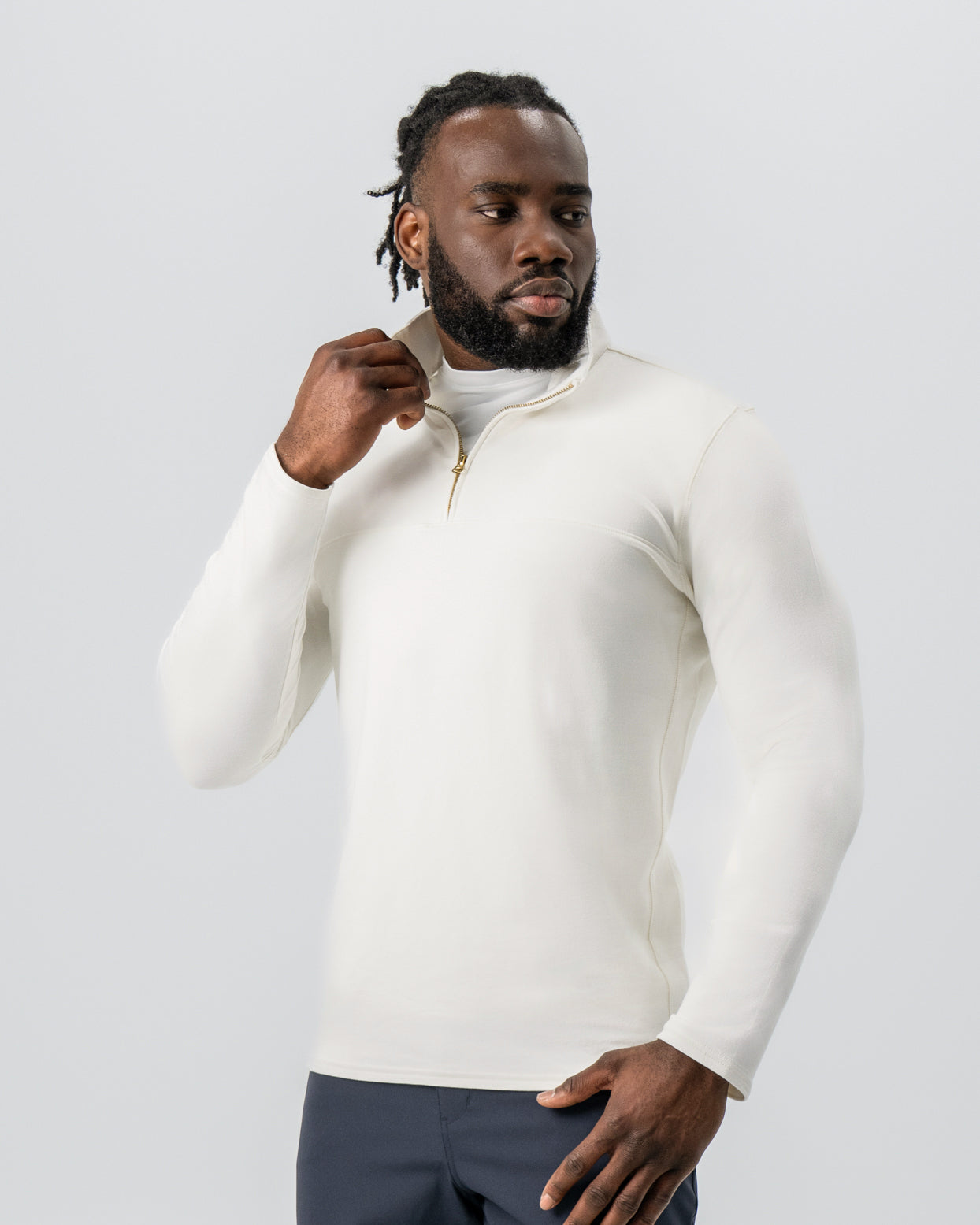 Quarter Zip - Solid Cream