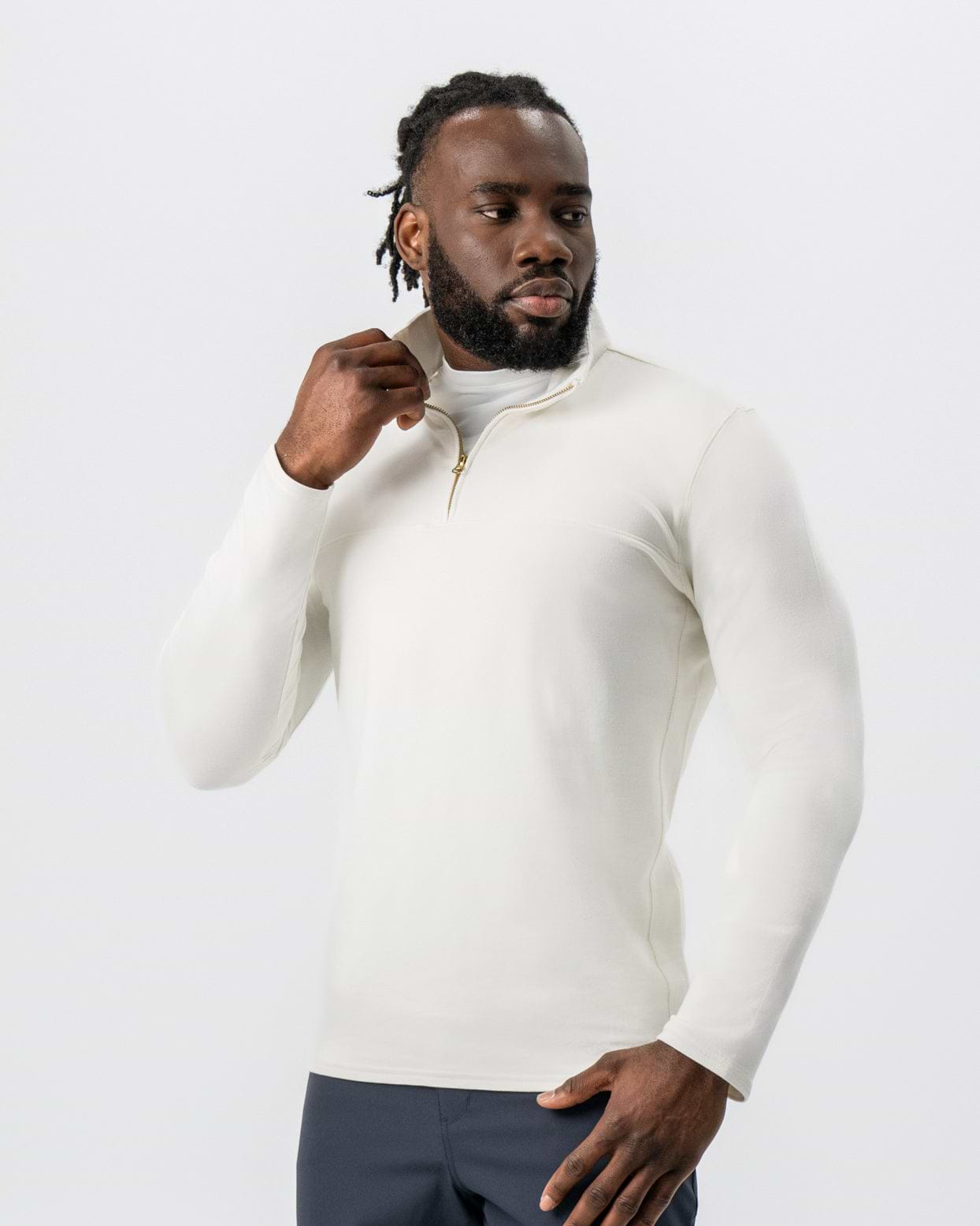 Quarter Zip - Solid Cream