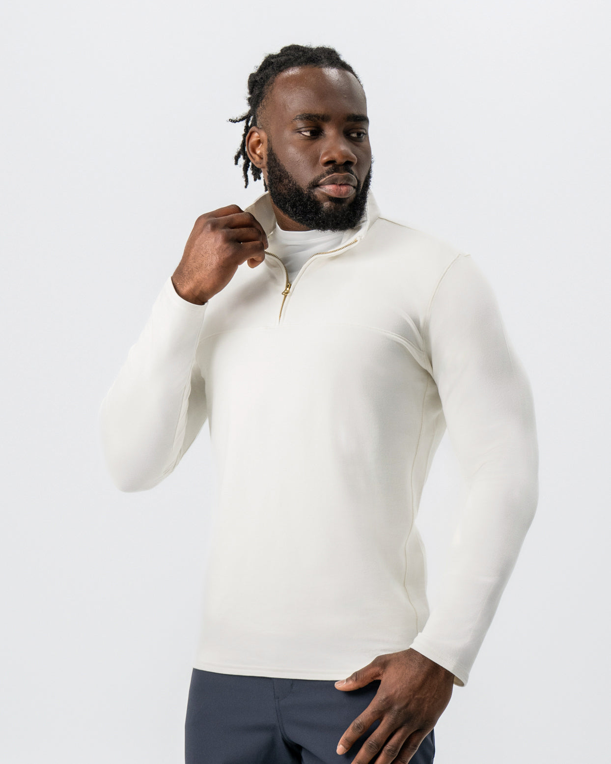 Quarter Zip - Solid Cream
