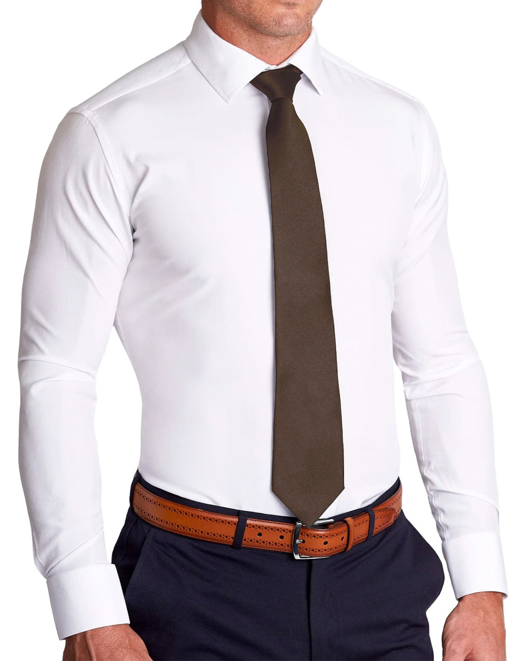 Dark Brown Woven Silk Tie