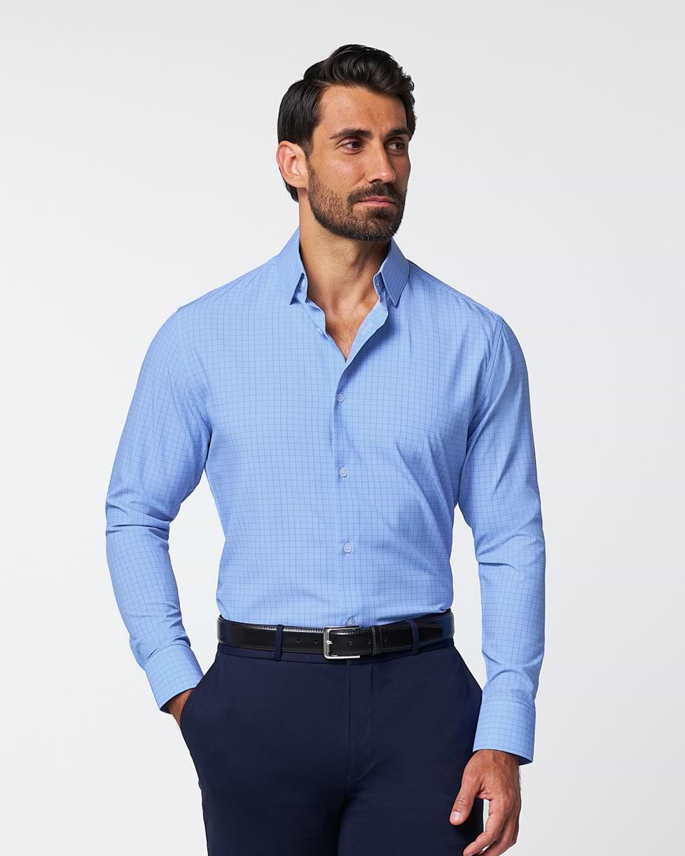 "The Reynolds" Powder Blue and Navy Windowpane