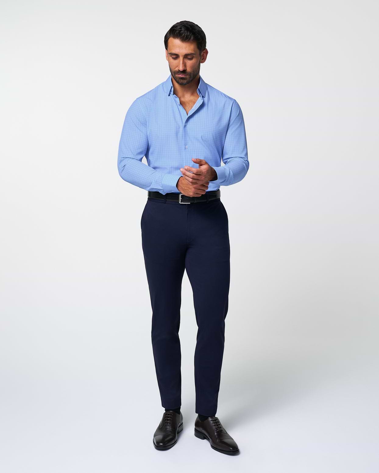 "The Reynolds" Powder Blue and Navy Windowpane