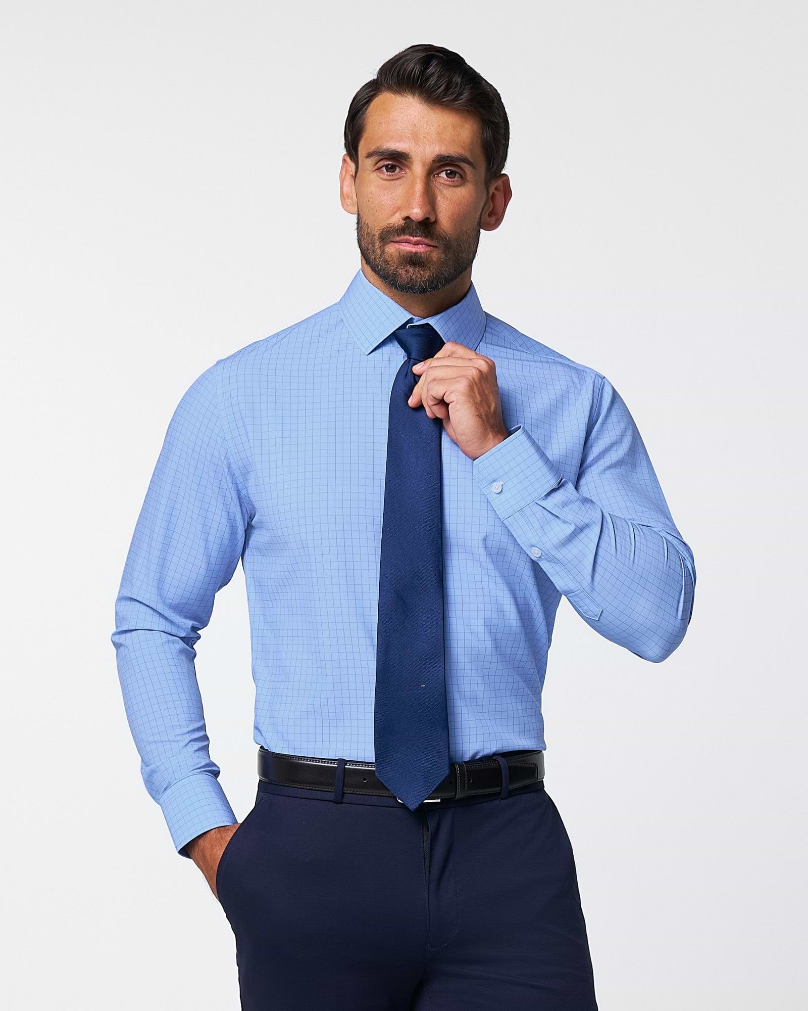 "The Reynolds" Powder Blue and Navy Windowpane