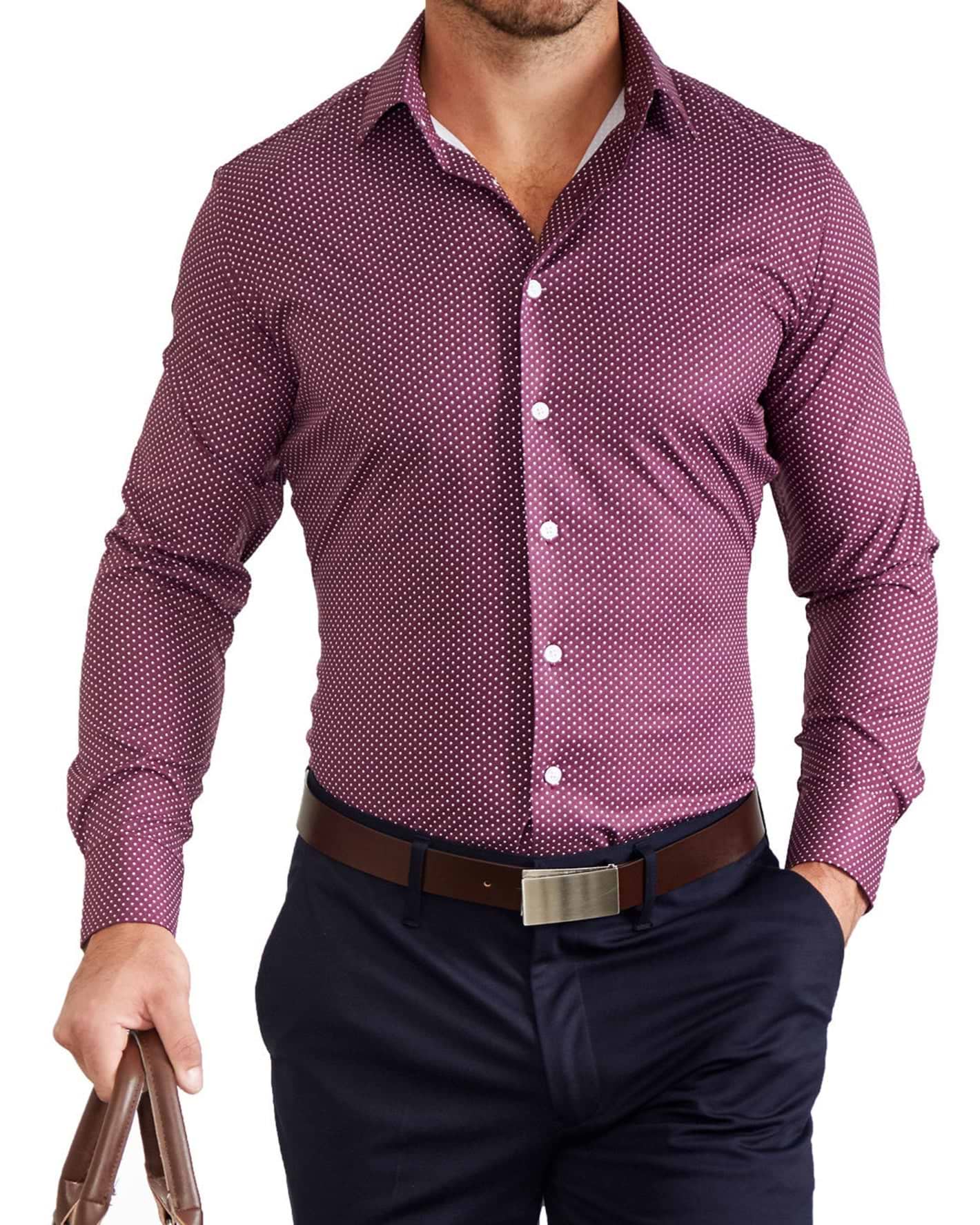 "The Digger" Maroon with White Dots