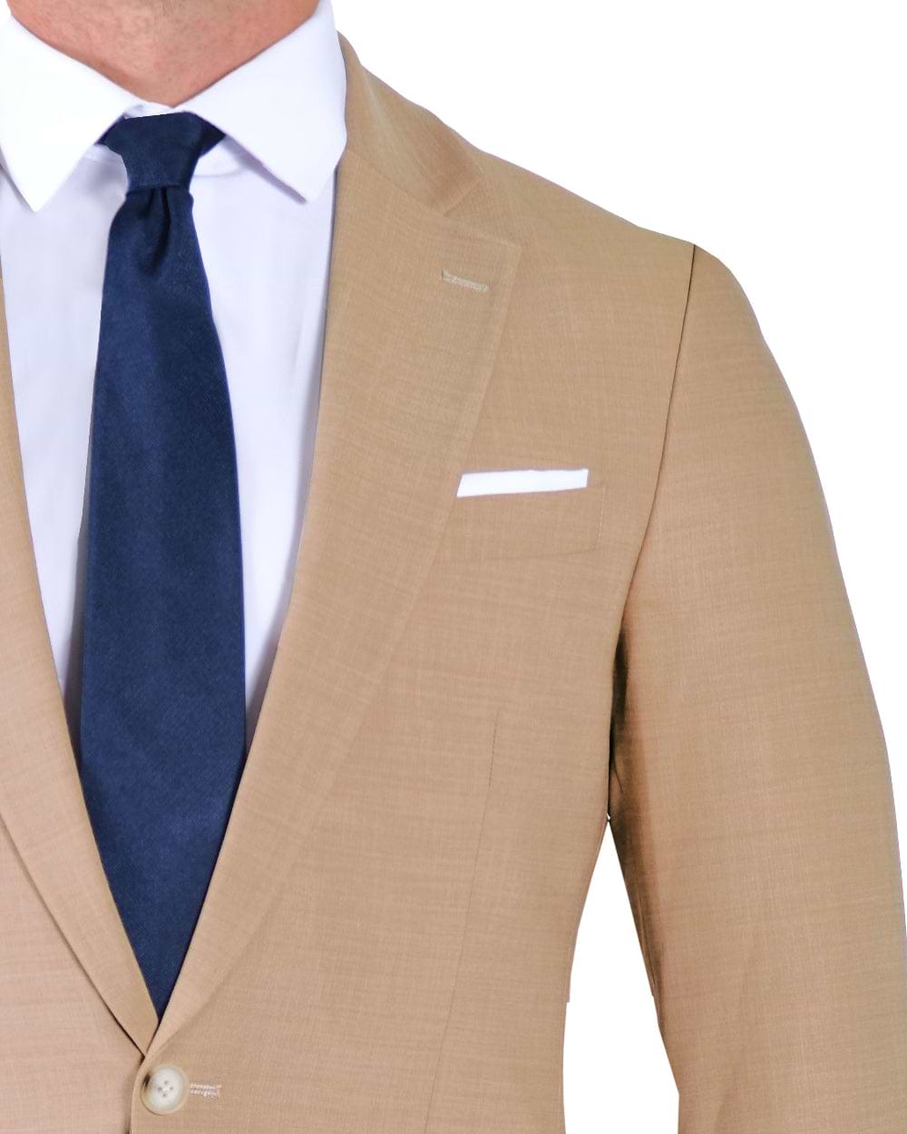 Athletic Fit Stretch Suit - Heathered Sand