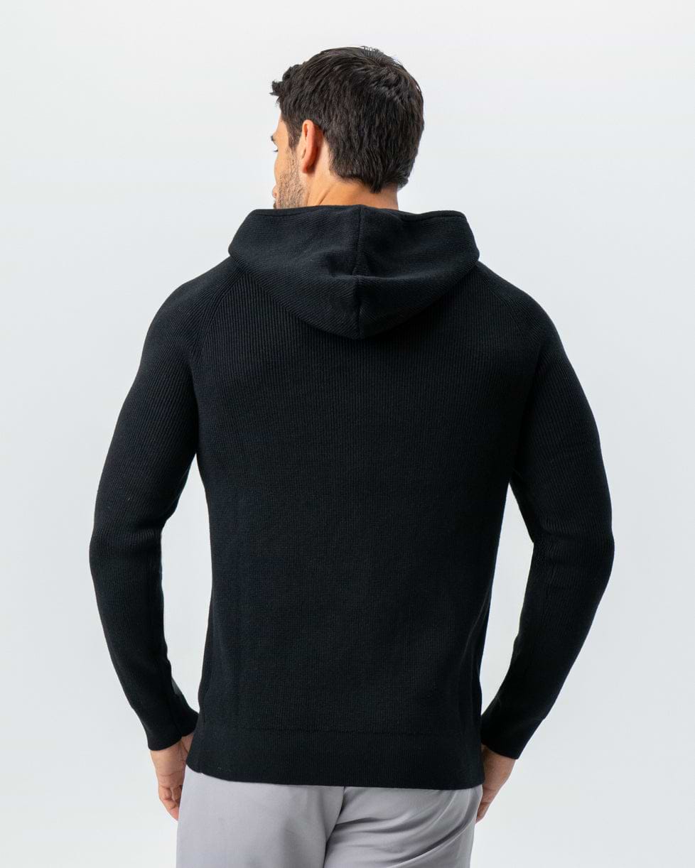 Heavy Knit Hoodie - Black