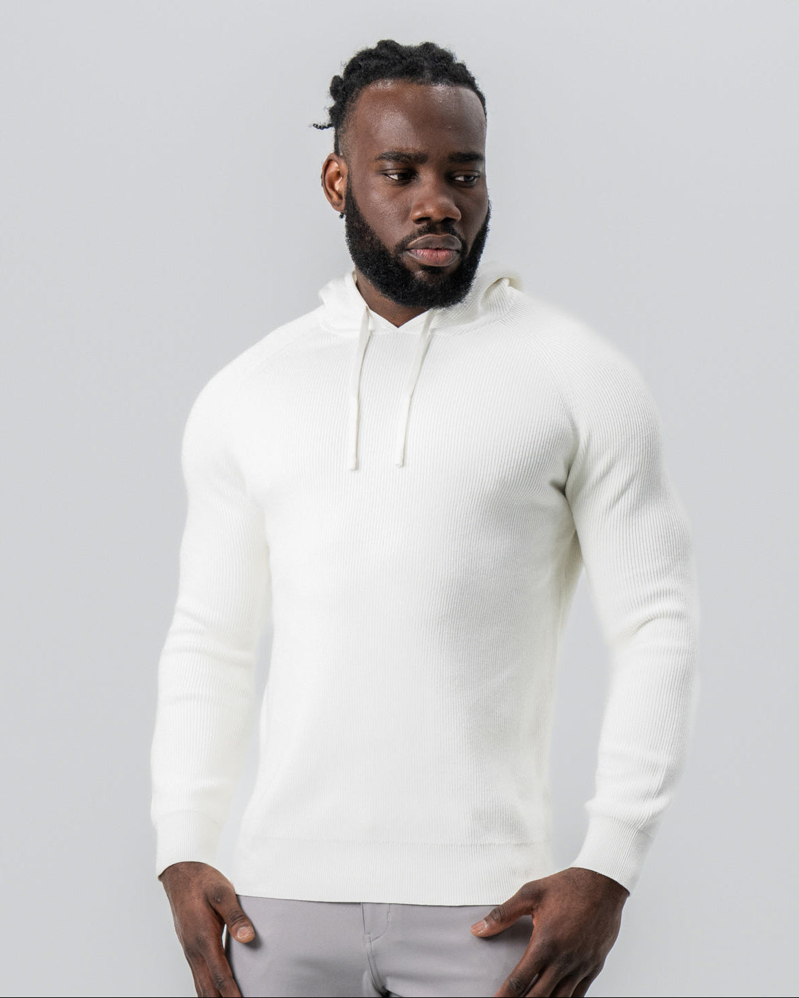 Heavy Knit Hoodie - Cream