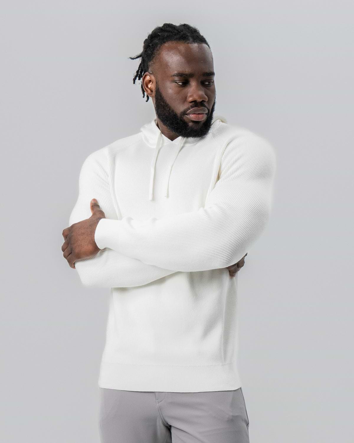 Heavy Knit Hoodie - Cream