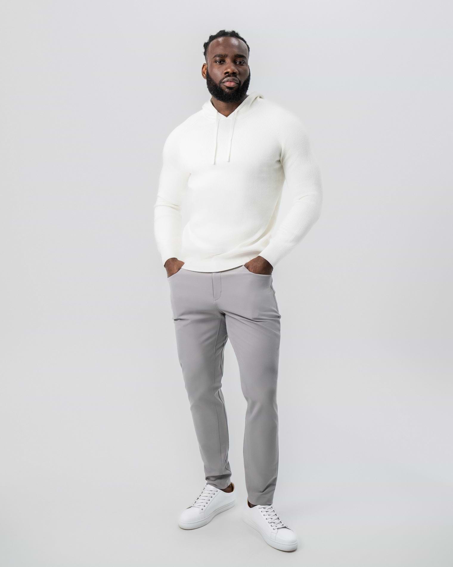 Heavy Knit Hoodie - Cream