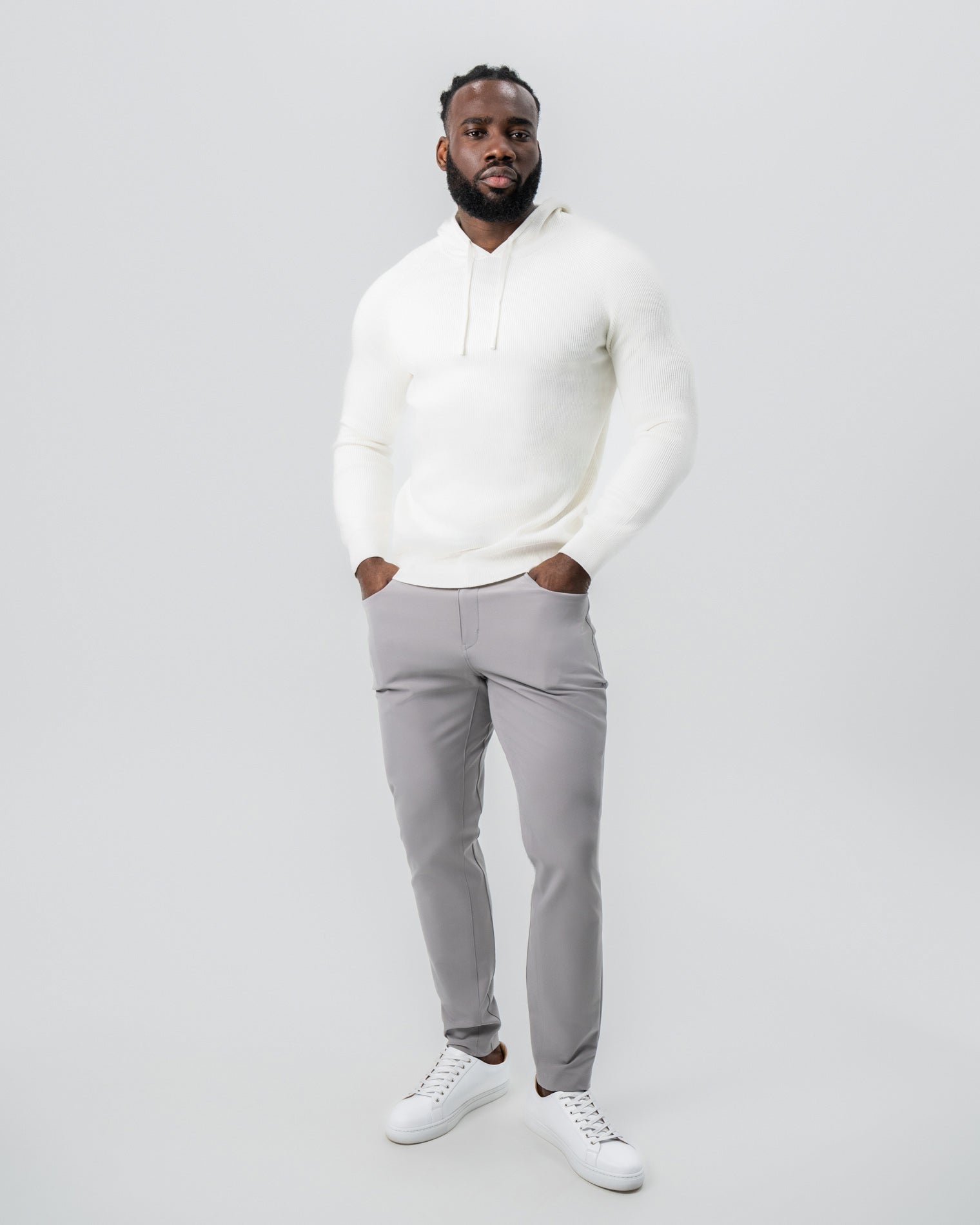 Heavy Knit Hoodie - Cream