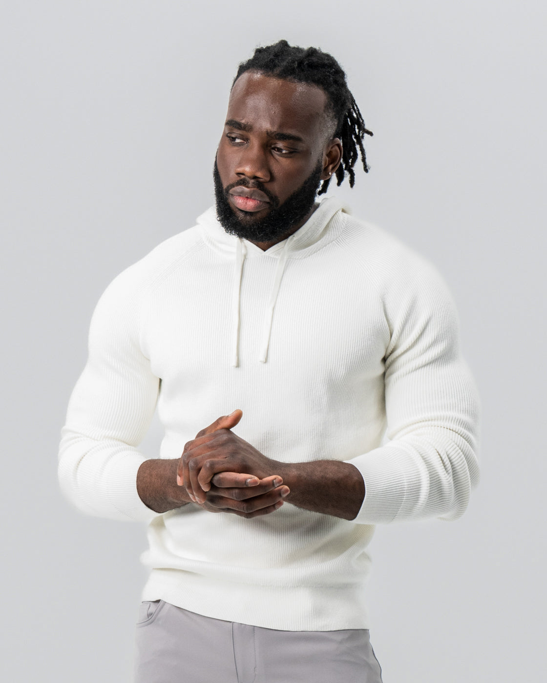 Heavy Knit Hoodie - Cream