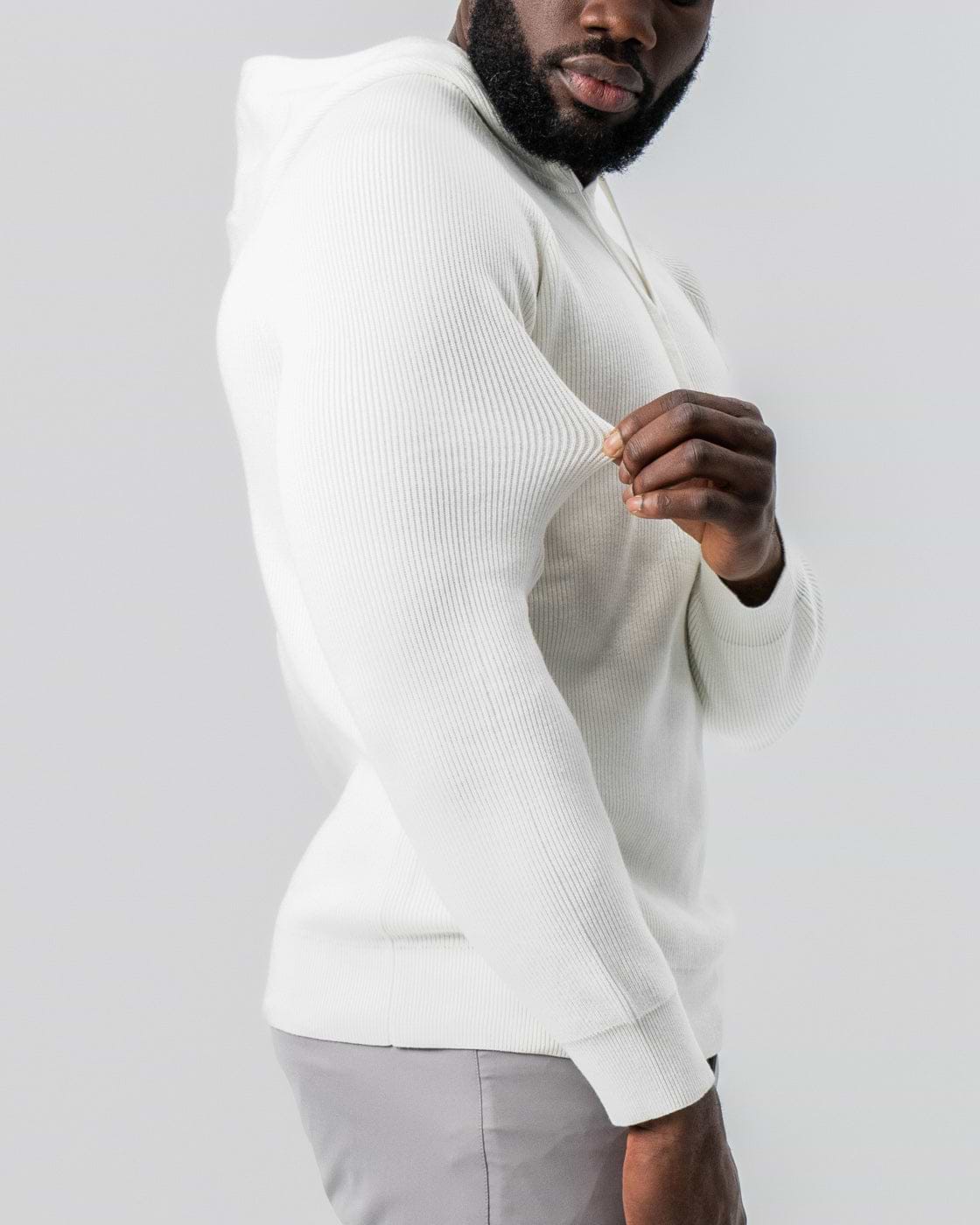 Heavy Knit Hoodie - Cream