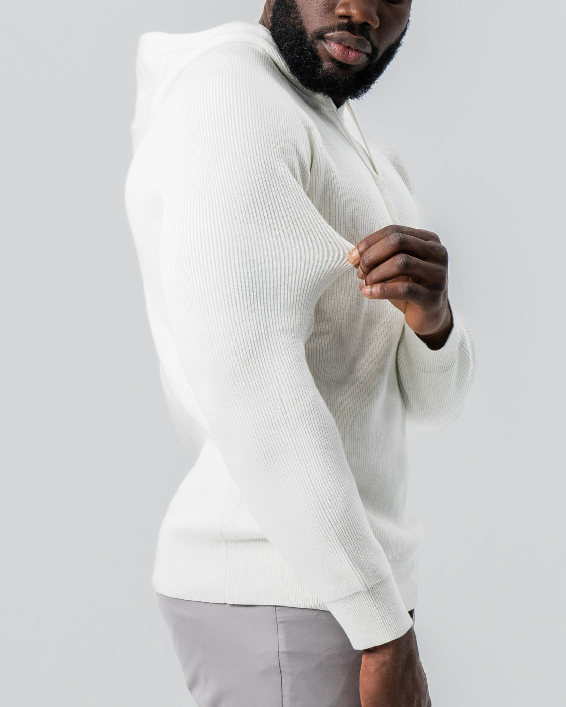 Heavy Knit Hoodie - Cream