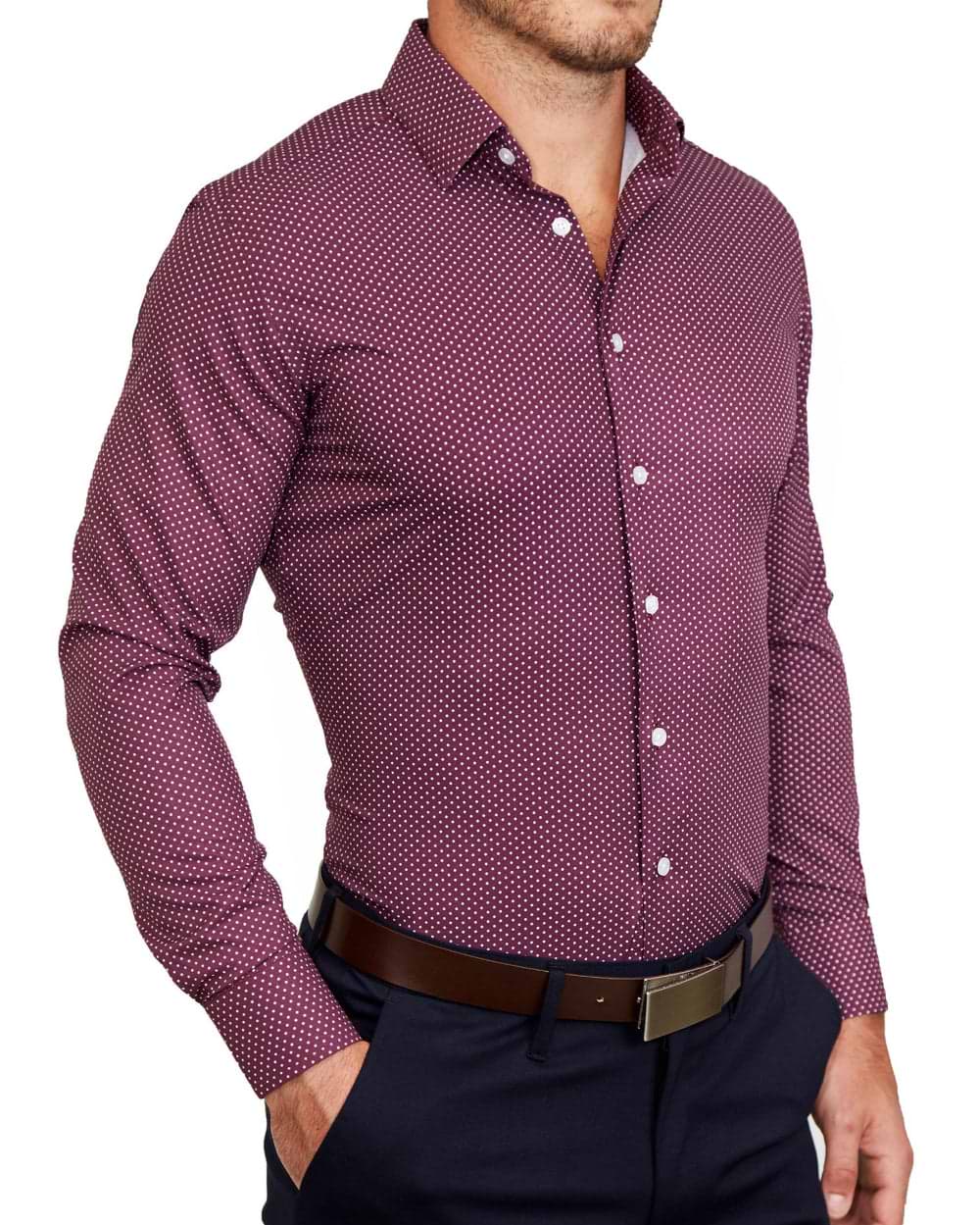 "The Digger" Maroon with White Dots