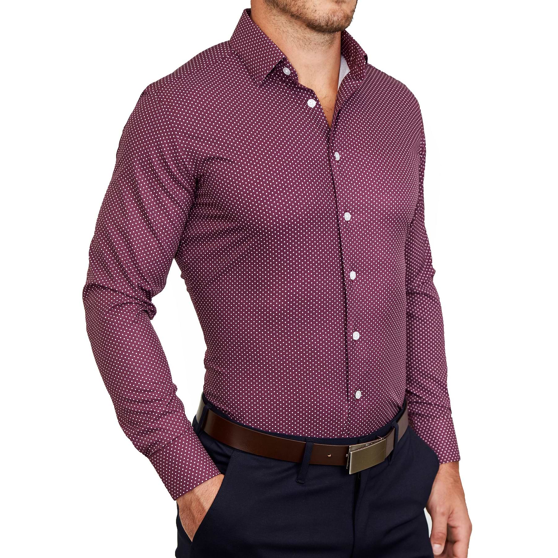 "The Digger" Maroon with White Dots