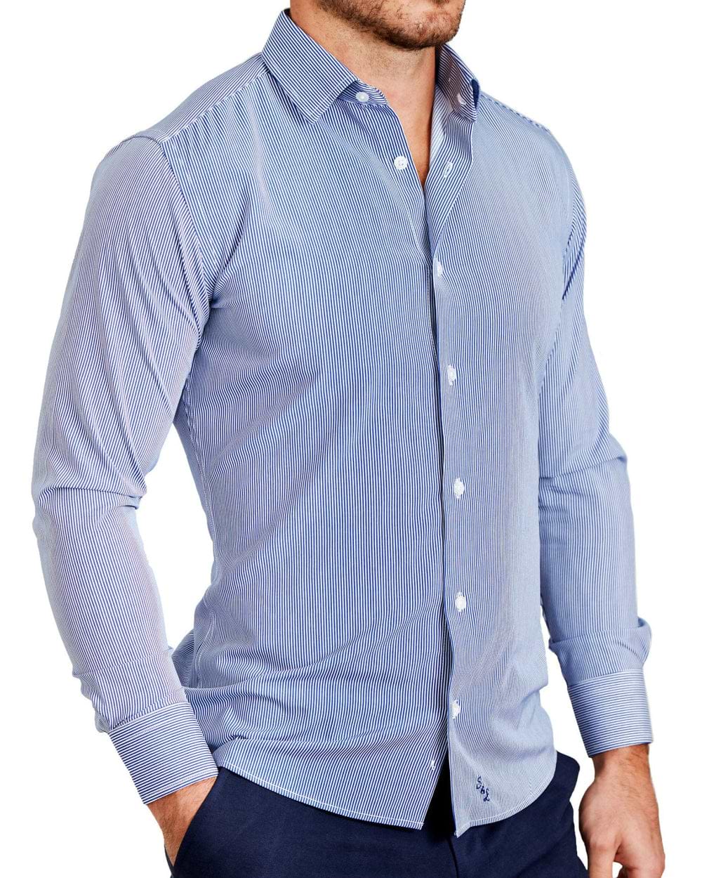 "The Marshall" Blue Pinstripe