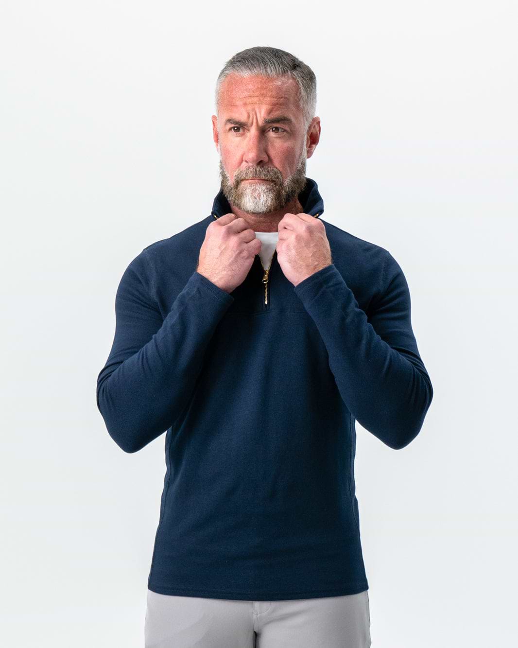 Quarter Zip - Solid Navy