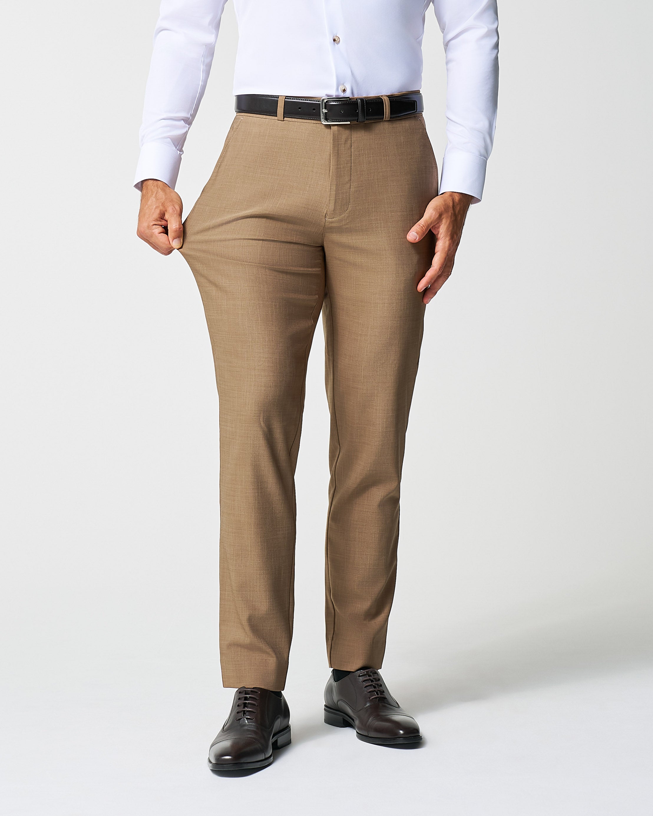 Athletic Fit Stretch Suit - Heathered Cappuccino