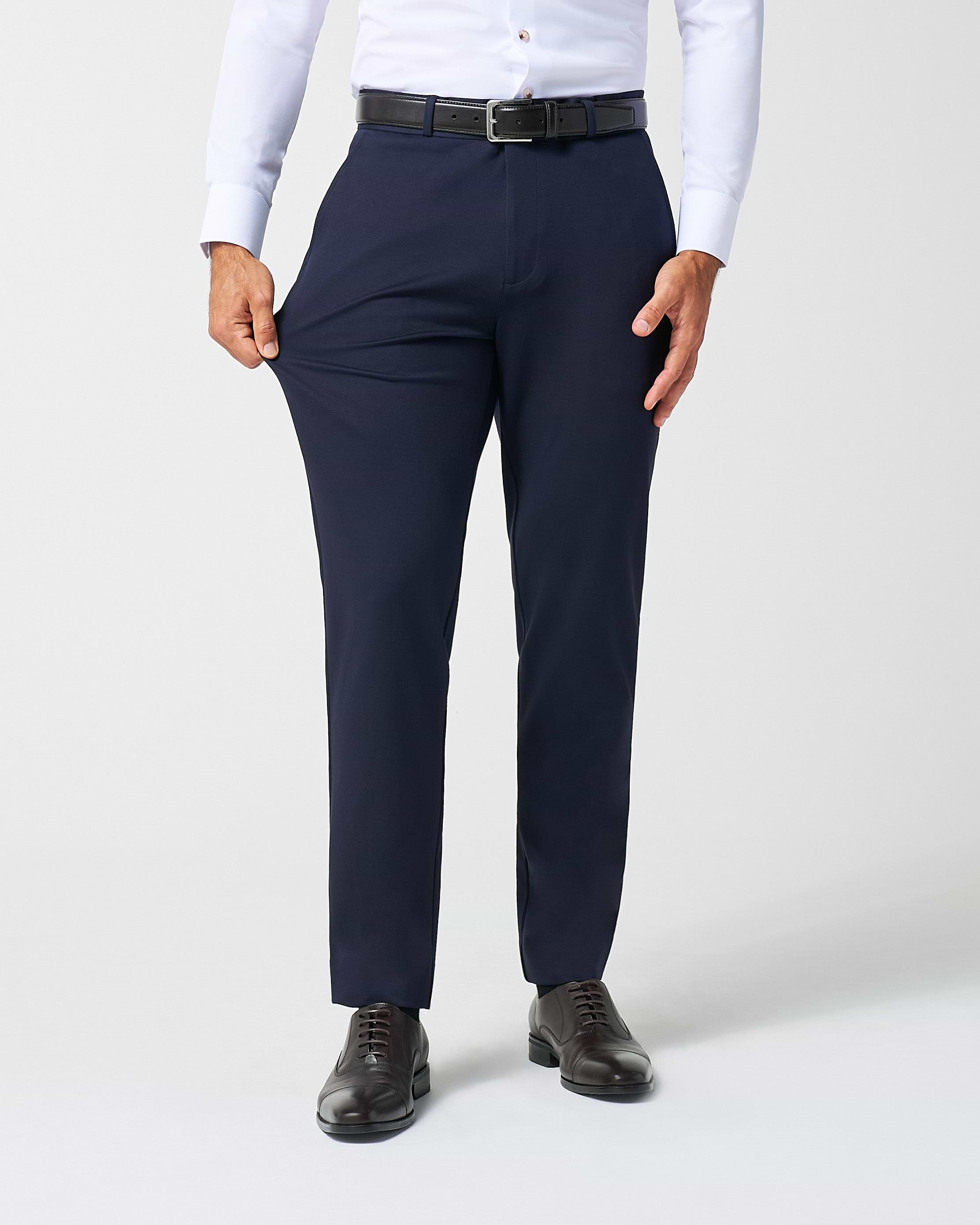 Athletic Fit Stretch Suit Pants - Navy