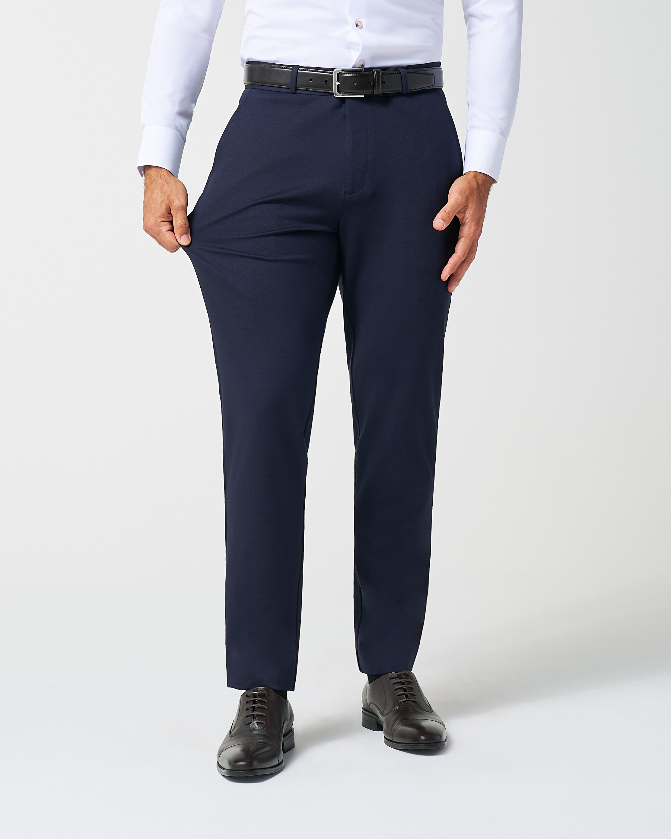 Athletic Fit Stretch Suit Pants - Navy