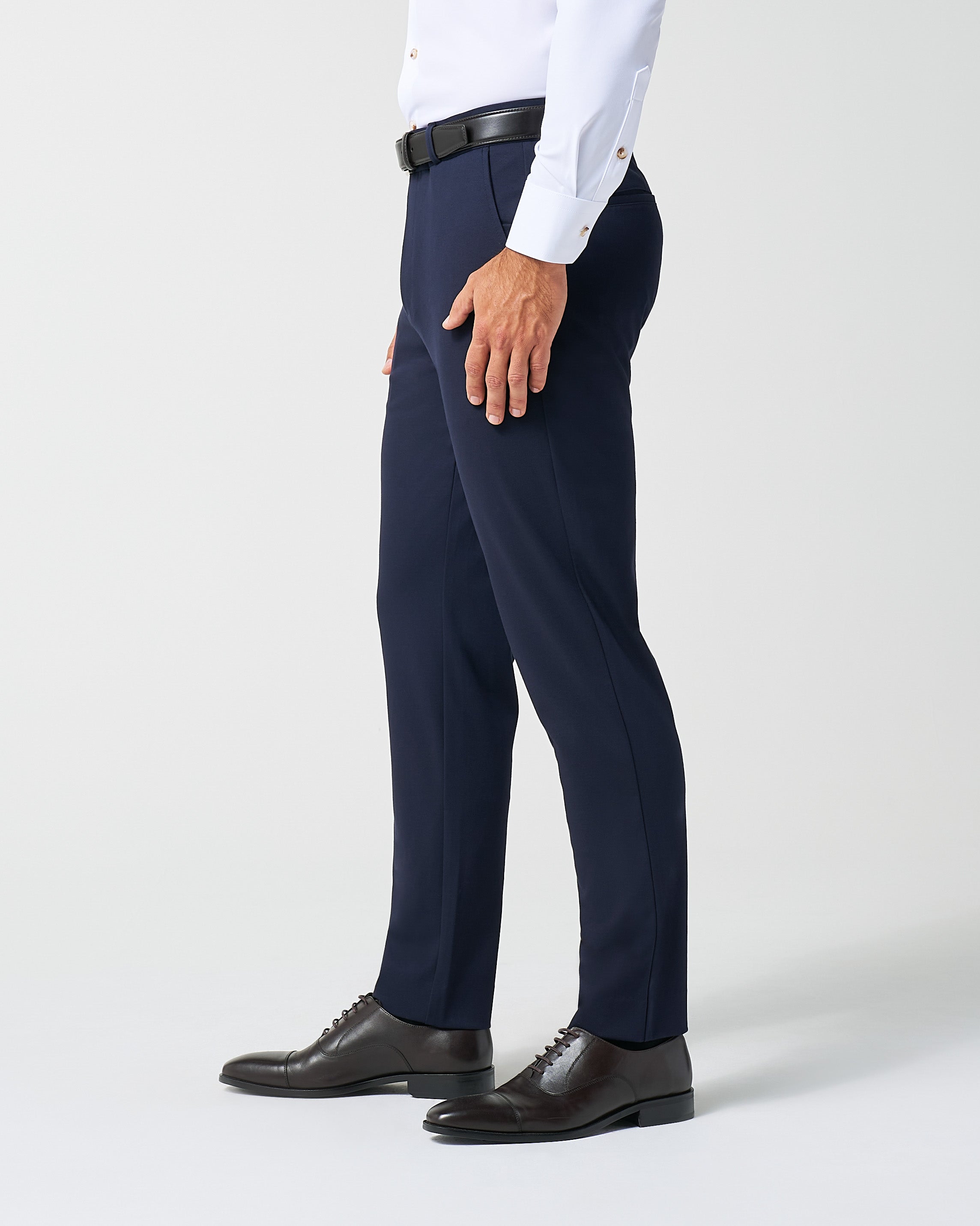 Athletic Fit Stretch Suit Pants - Navy