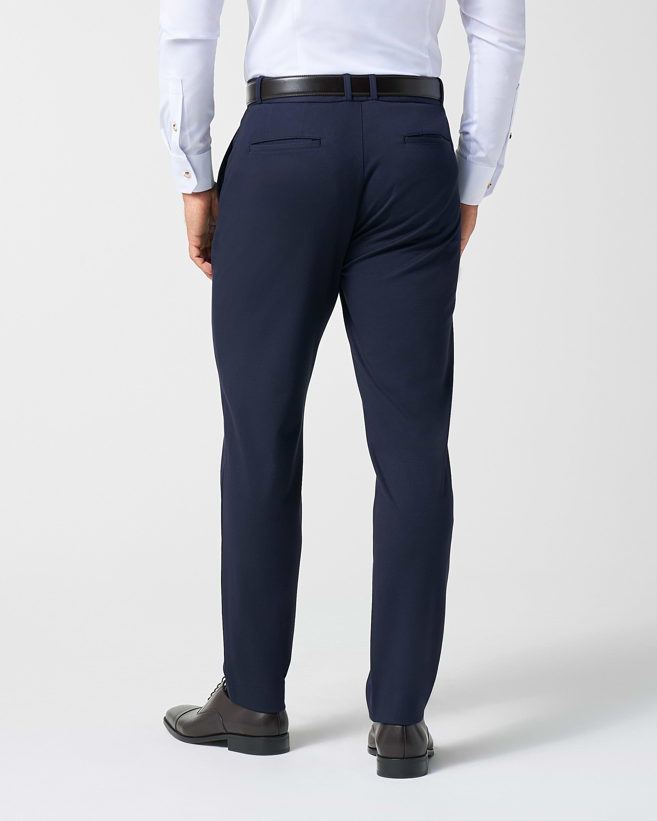 Athletic Fit Stretch Suit Pants - Navy