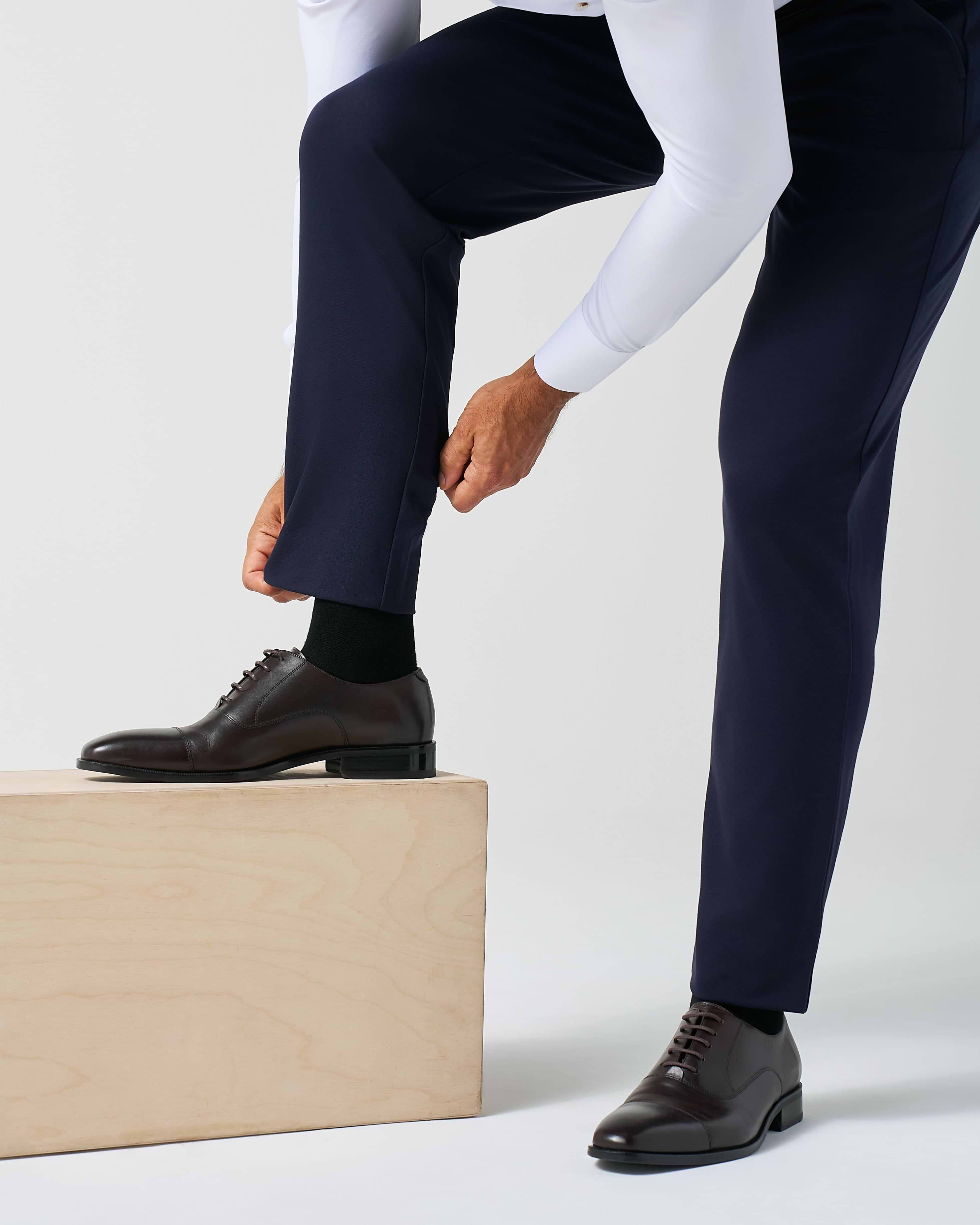 Athletic Fit Stretch Suit Pants - Navy