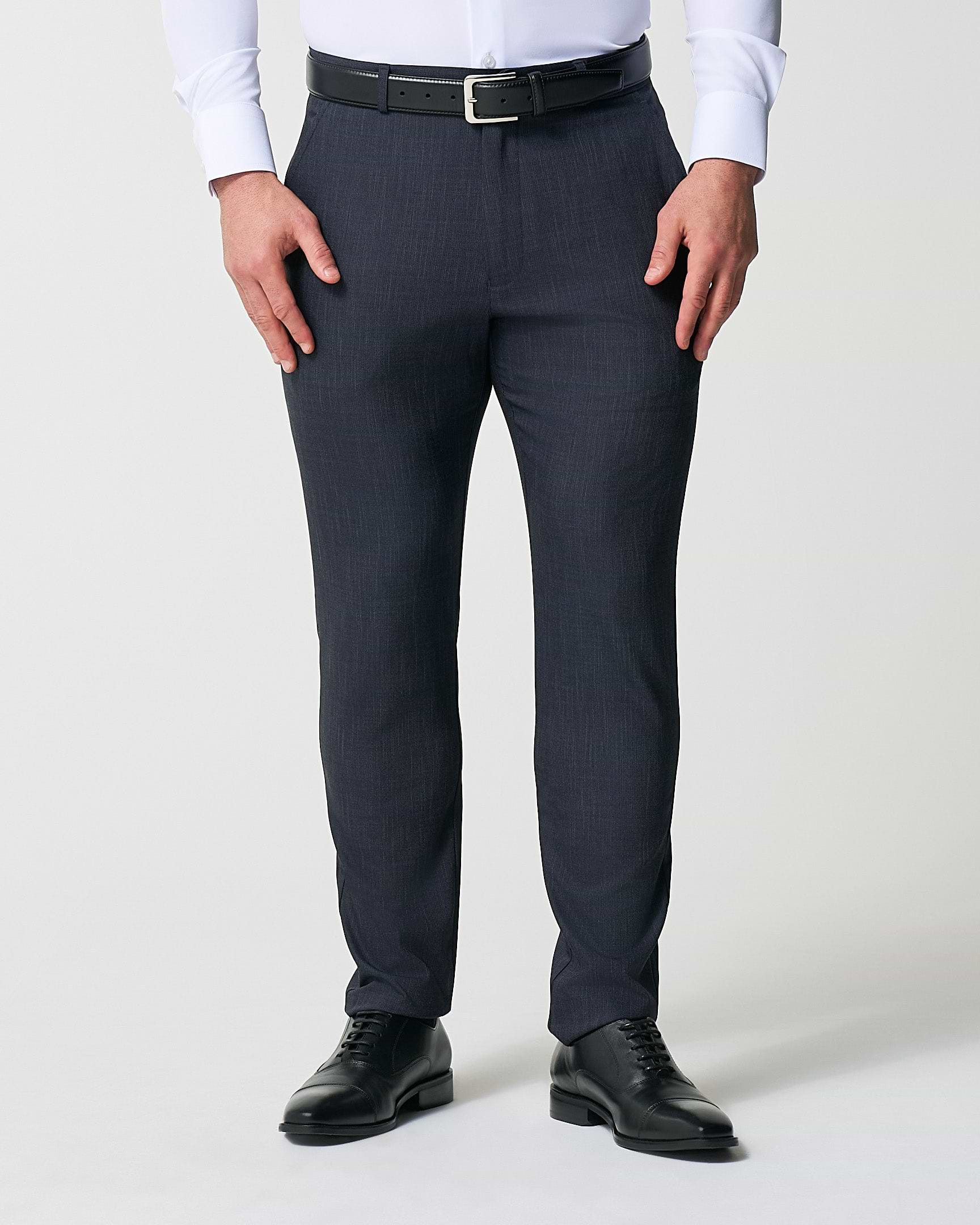 Athletic Fit Stretch Suit Pants - Heathered Midnight Navy